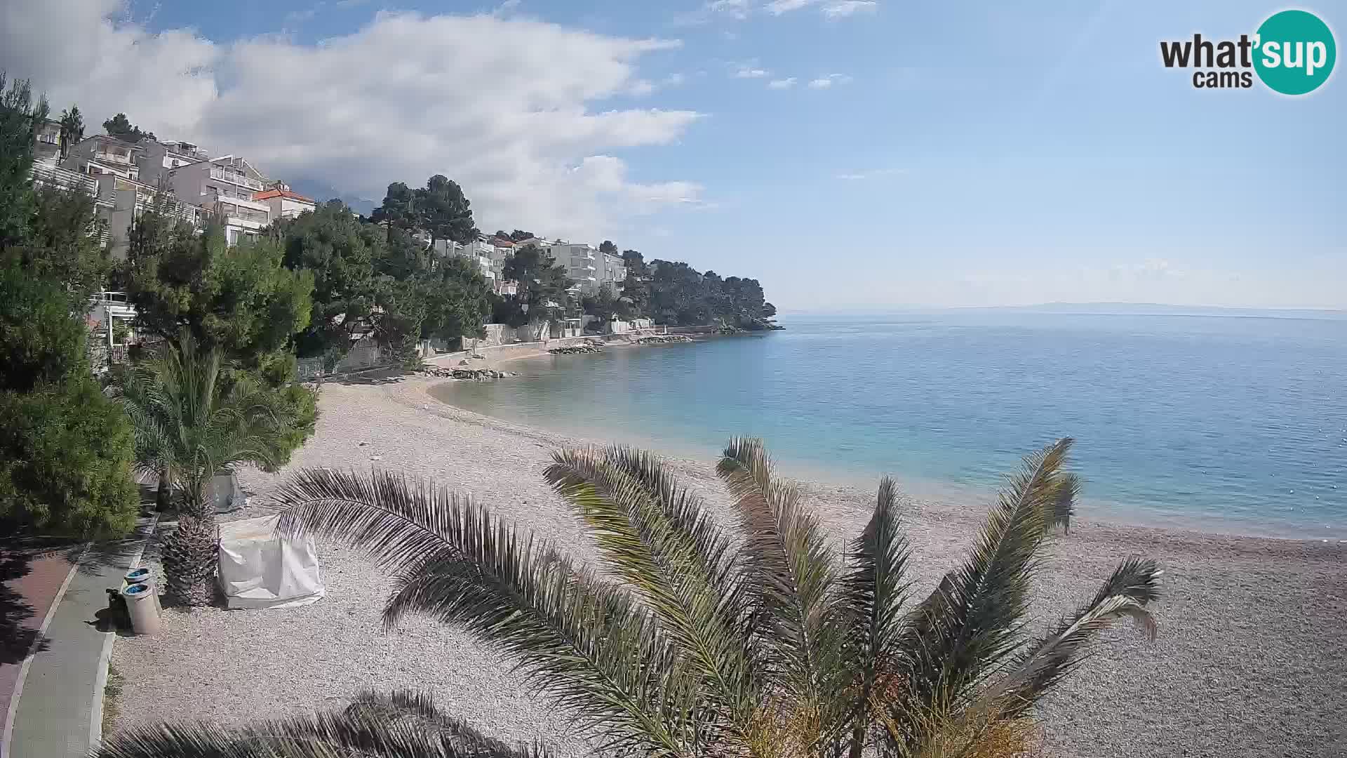 Webcam Lučica Strand Beach Brela – Liveblick von der Adriaküste
