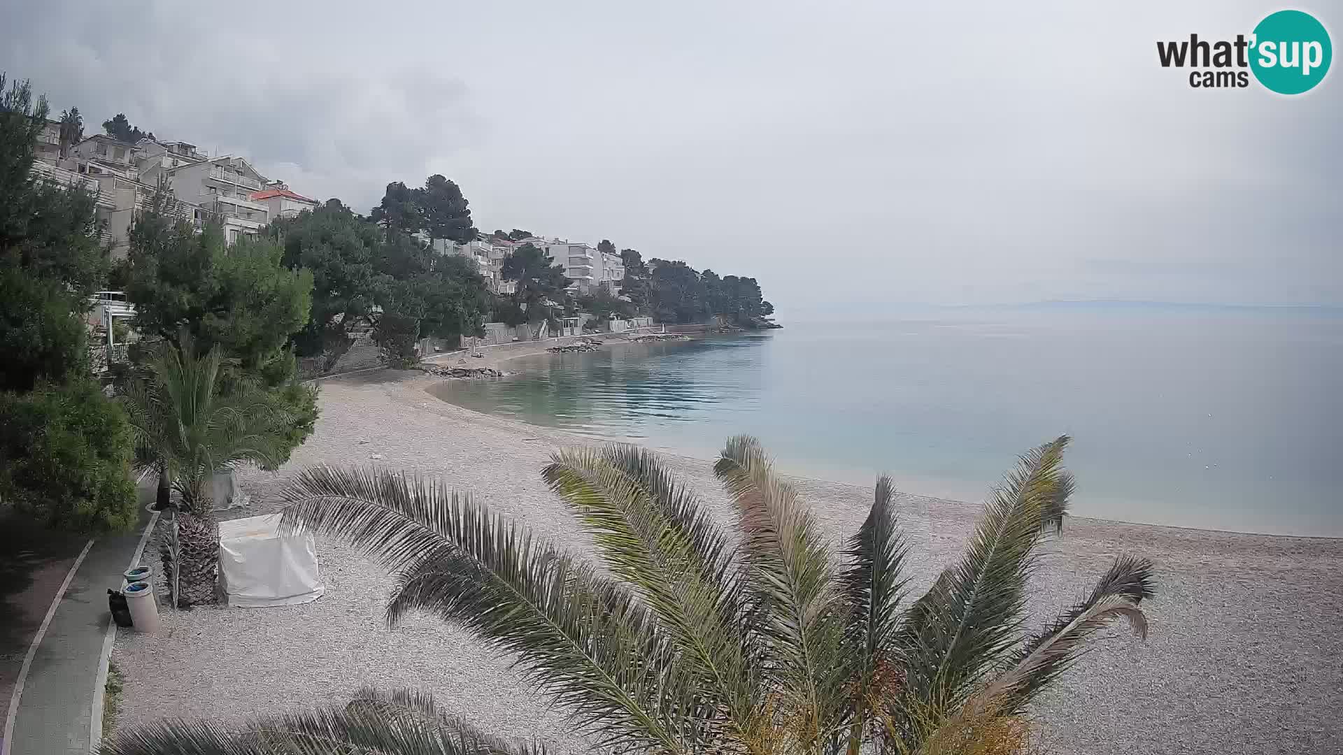 Webcam Lučica Strand Beach Brela – Liveblick von der Adriaküste