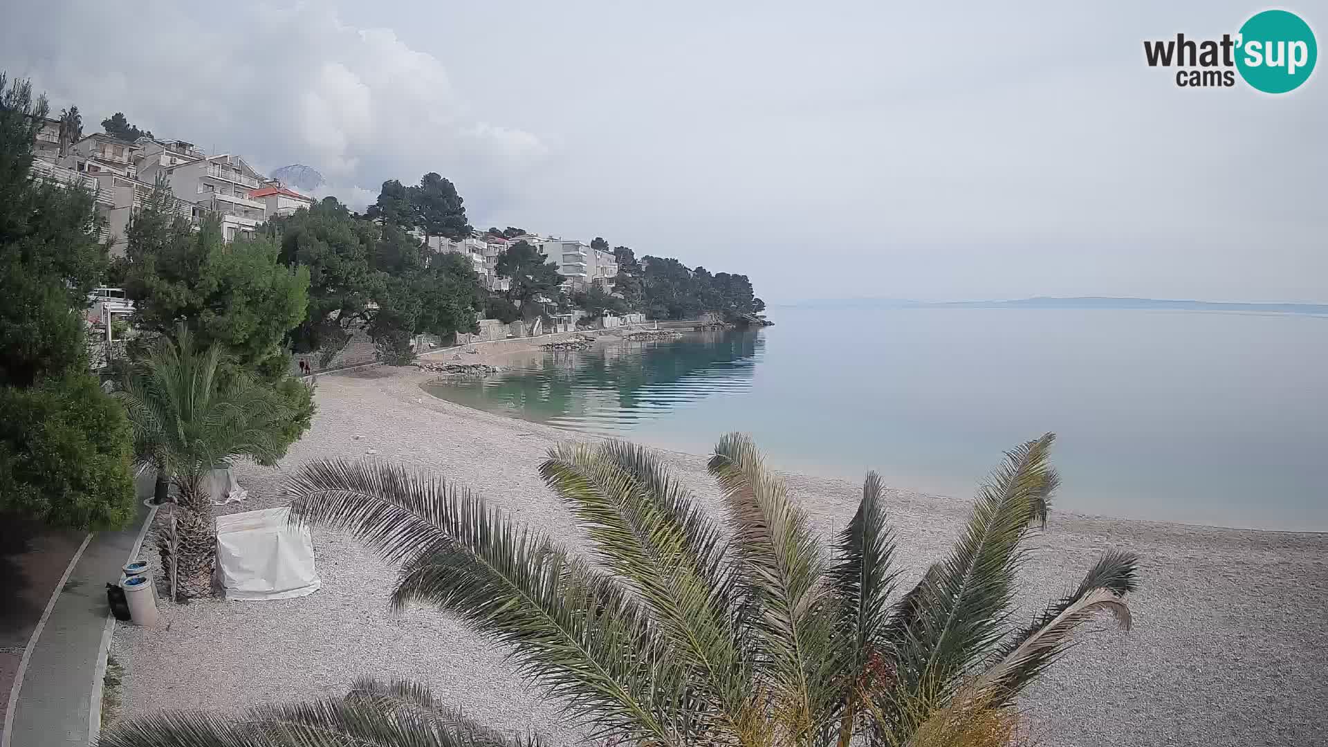 Webcam Lučica Strand Beach Brela – Liveblick von der Adriaküste