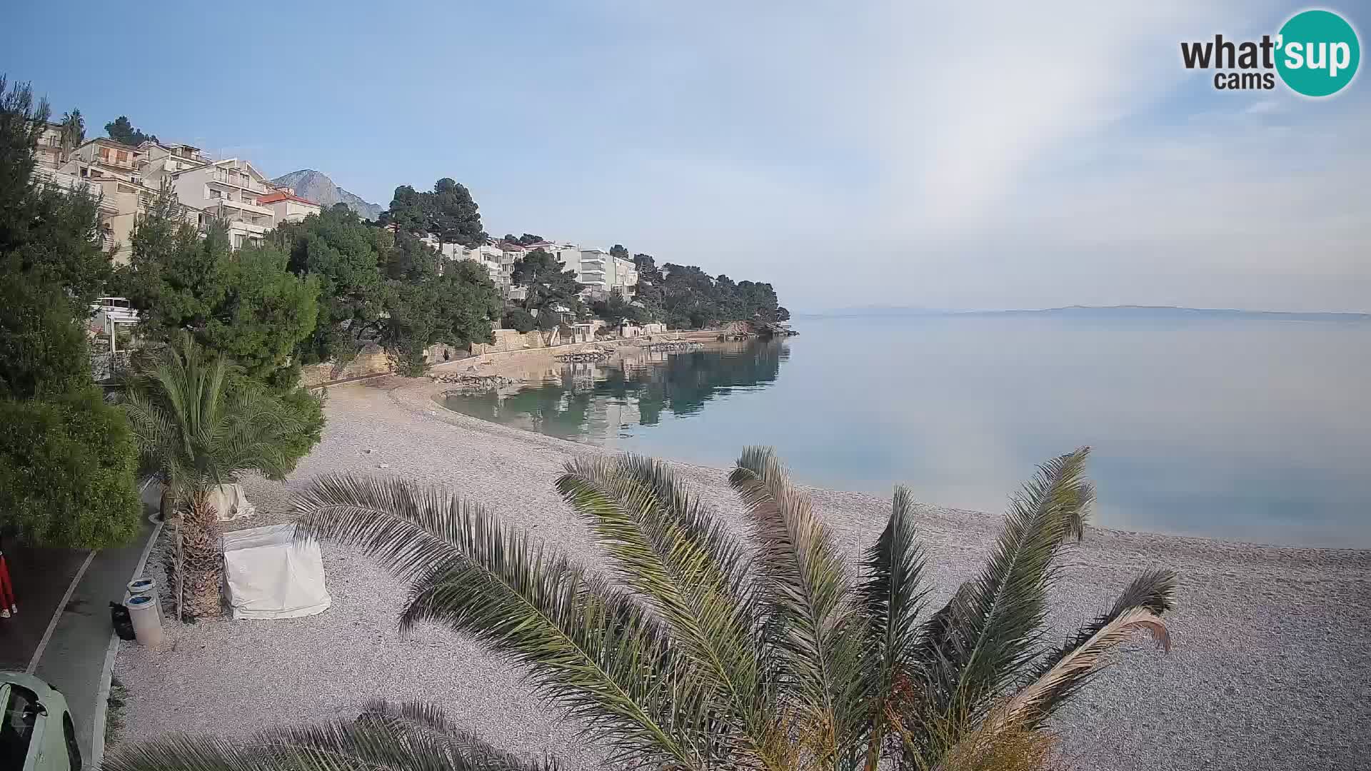 Webcam Lučica Strand Beach Brela – Liveblick von der Adriaküste
