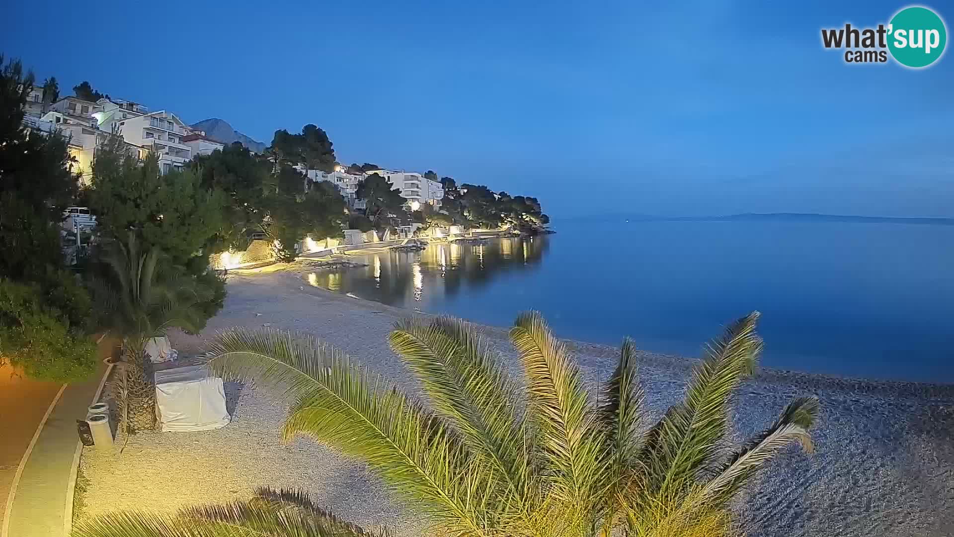 Webcam Lučica Strand Beach Brela – Liveblick von der Adriaküste