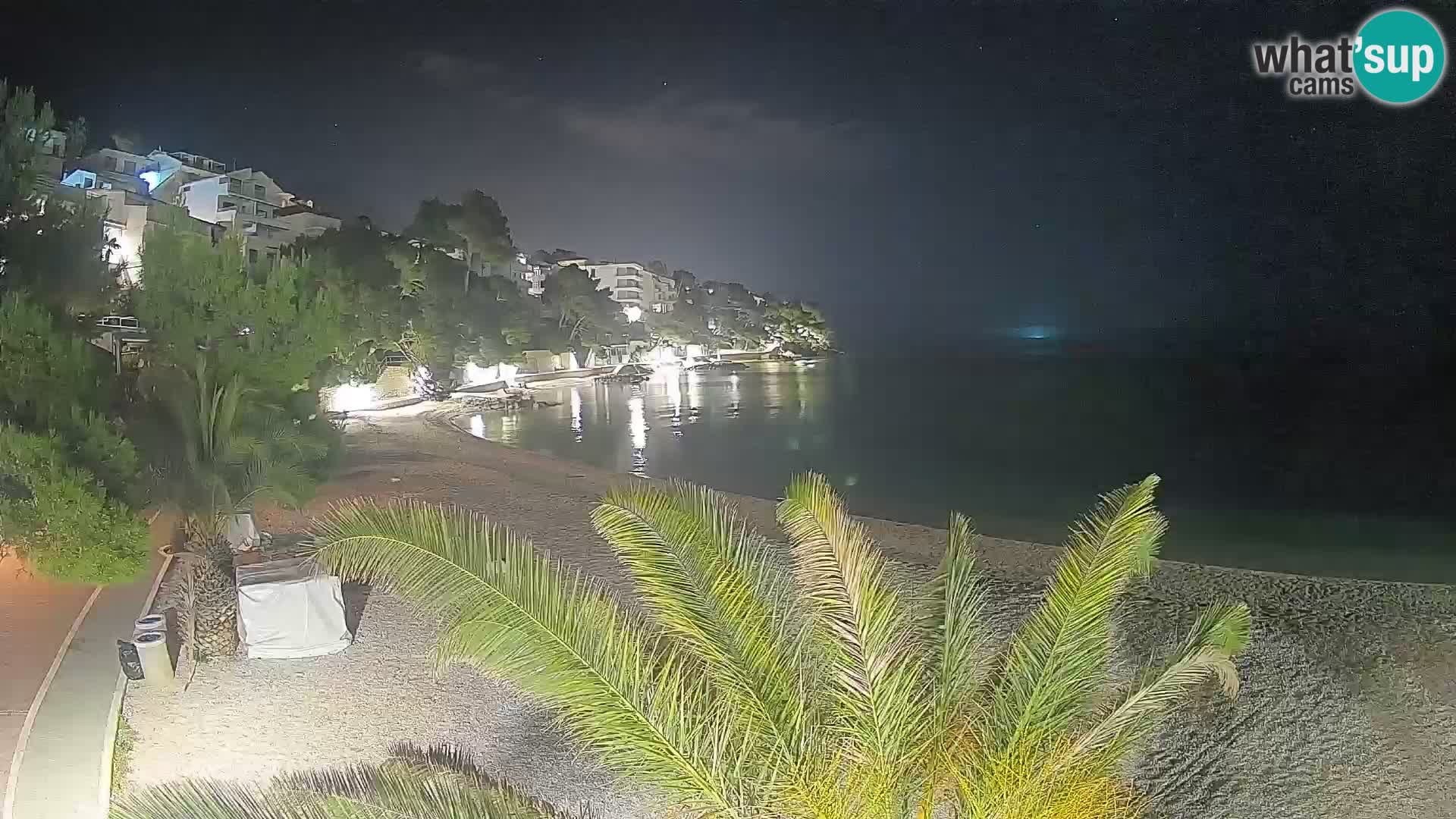 Webcam Lučica Strand Beach Brela – Liveblick von der Adriaküste