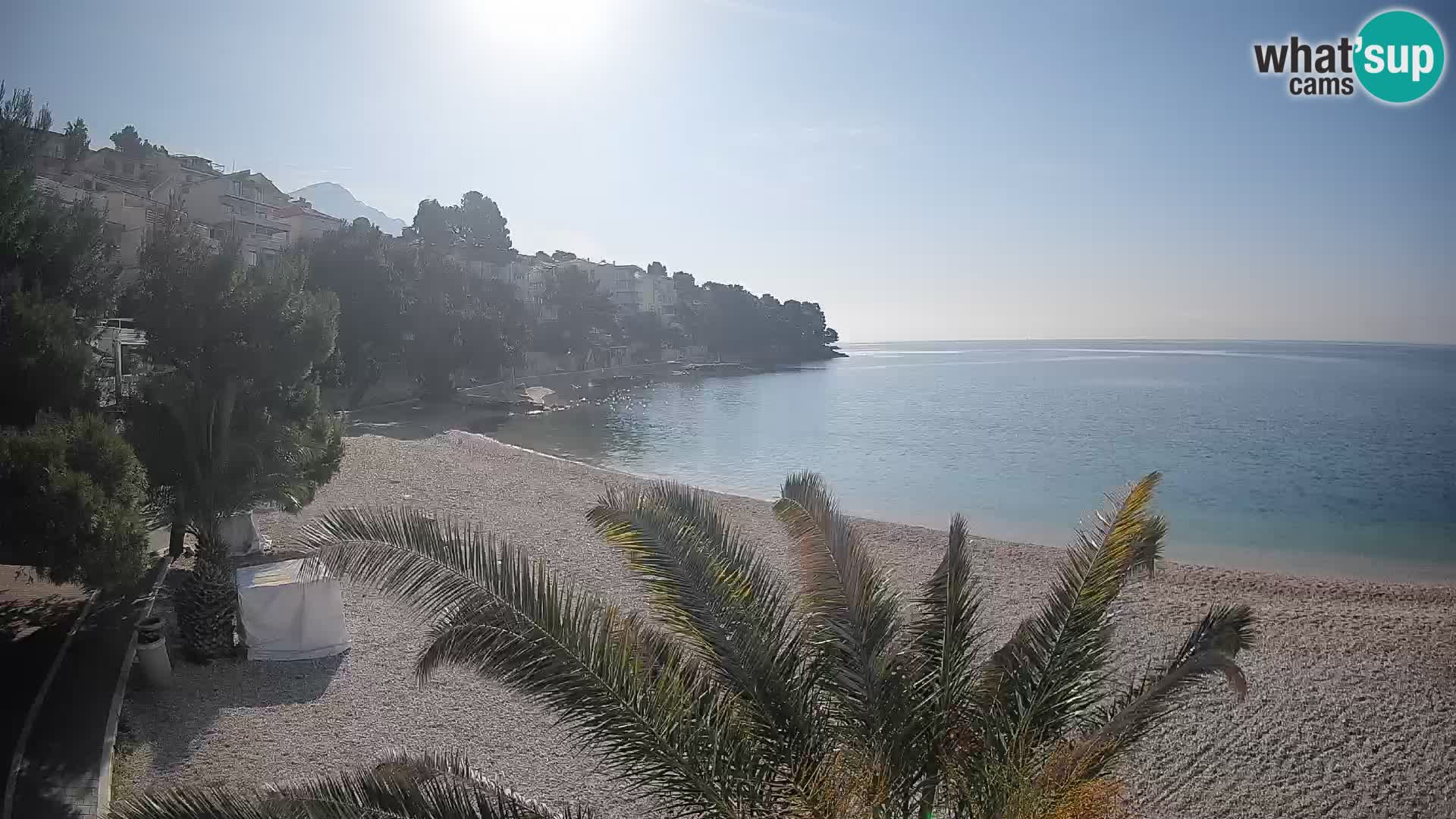Webcam Lučica Strand Beach Brela – Liveblick von der Adriaküste