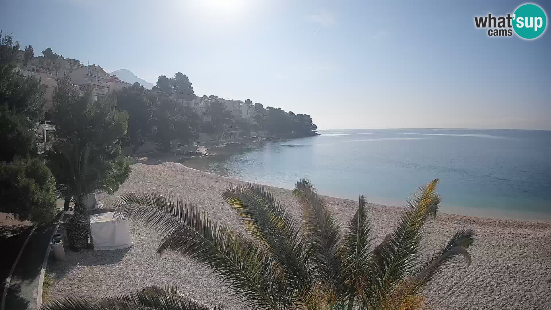 Webcam Lučica Strand Beach Brela – Liveblick von der Adriaküste