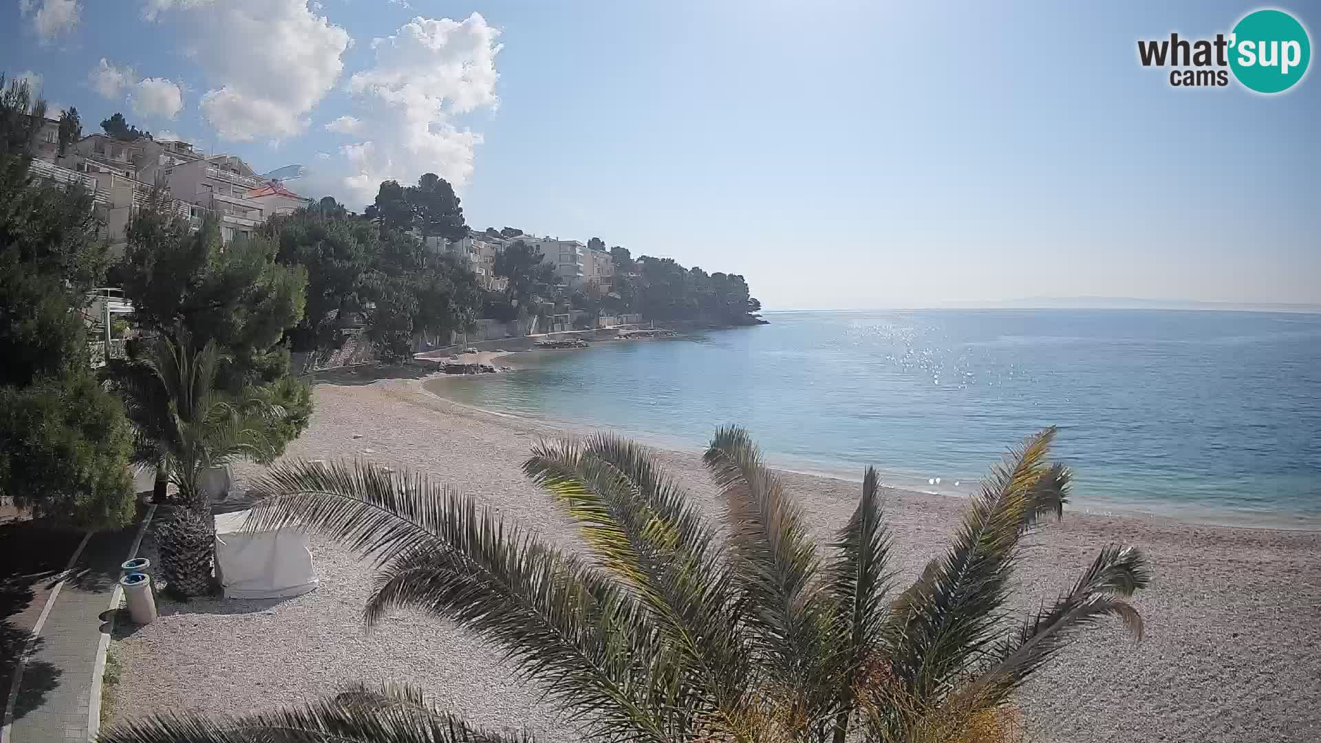 Webcam Lučica Strand Beach Brela – Liveblick von der Adriaküste