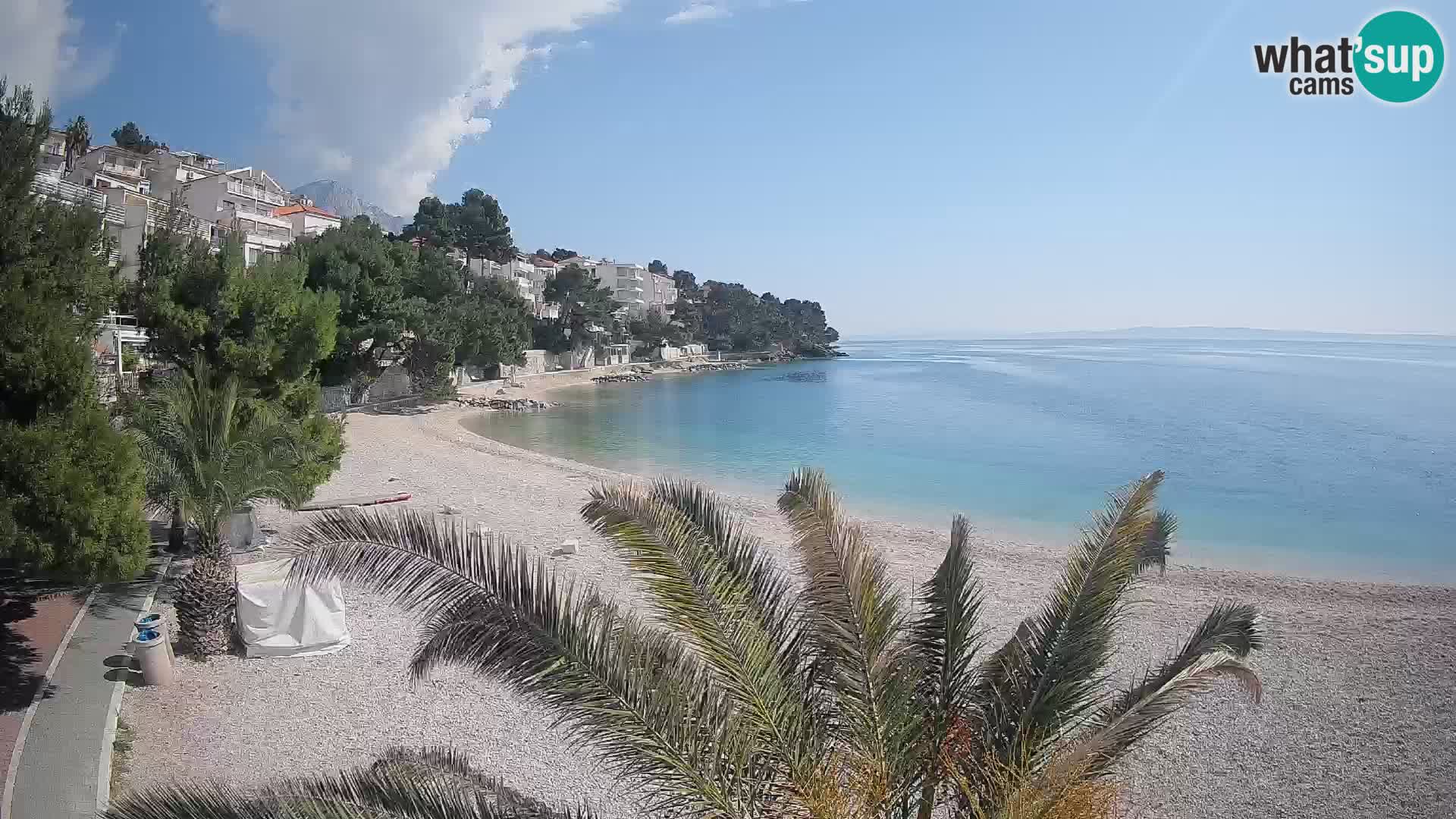 Webcam Lučica Strand Beach Brela – Liveblick von der Adriaküste