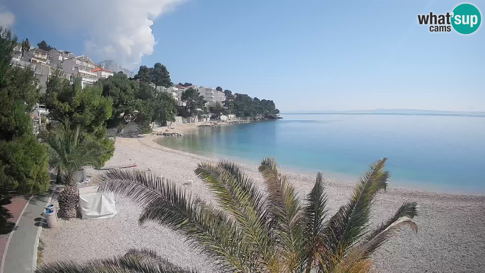 Webcam Lučica Strand Beach Brela – Liveblick von der Adriaküste