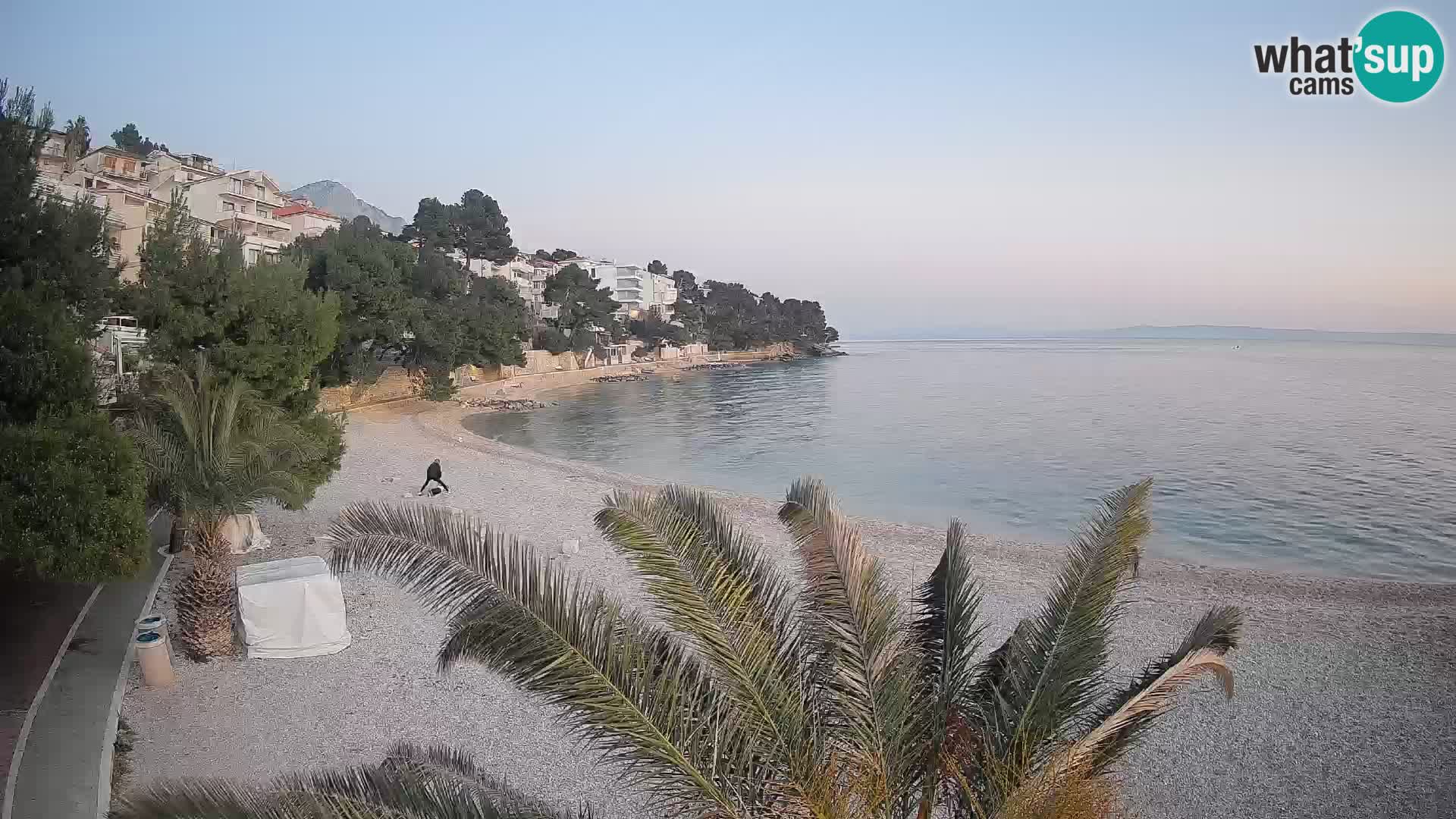 Webcam Lučica Strand Beach Brela – Liveblick von der Adriaküste