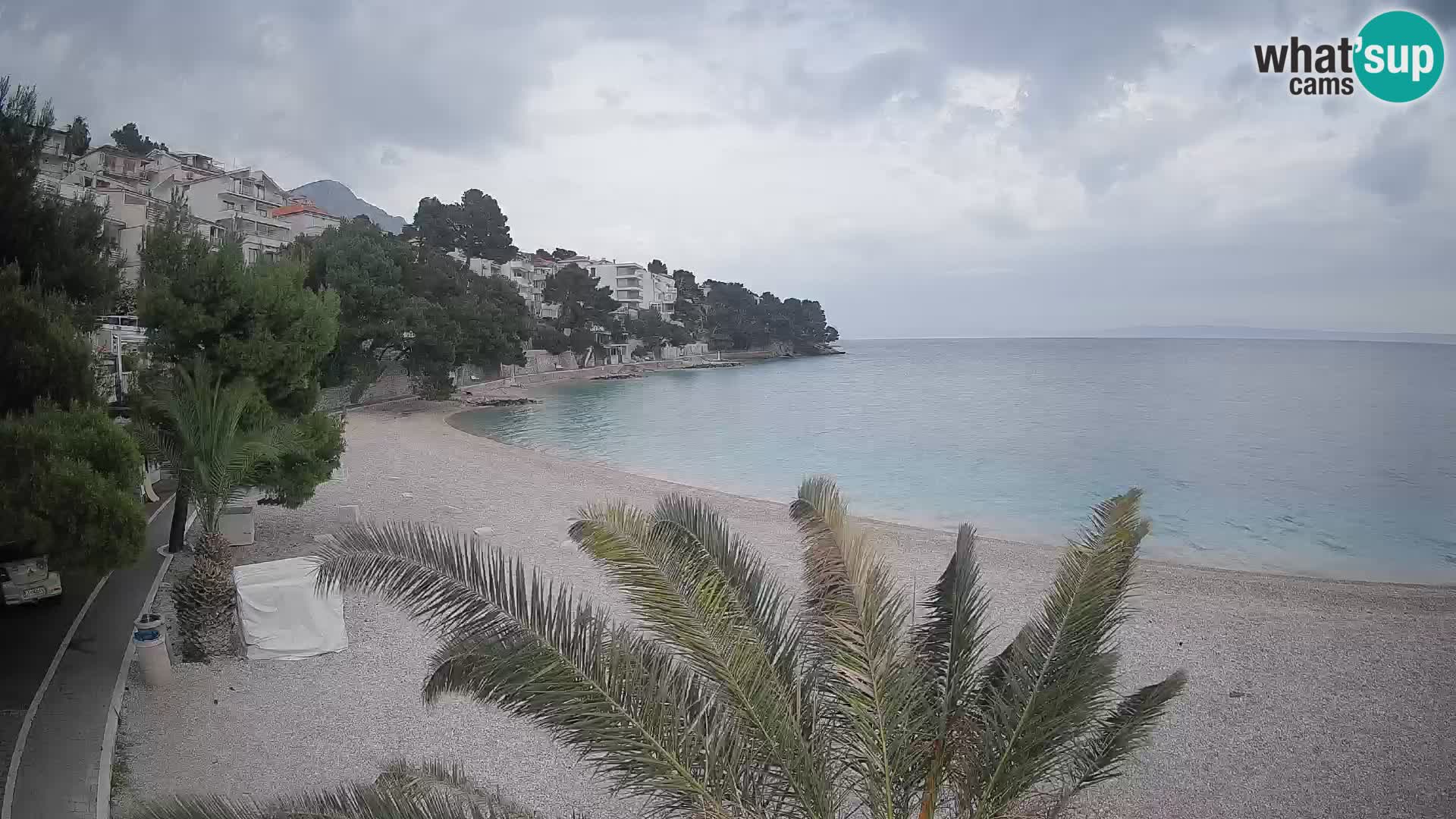 Webcam Lučica Strand Beach Brela – Liveblick von der Adriaküste