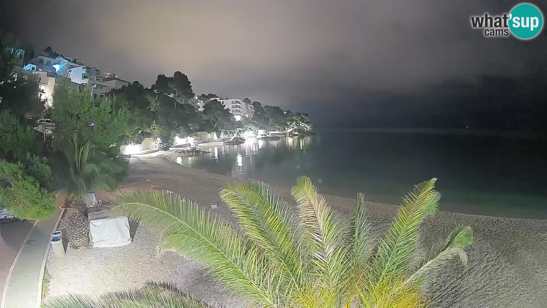 Webcam Lučica Strand Beach Brela – Liveblick von der Adriaküste