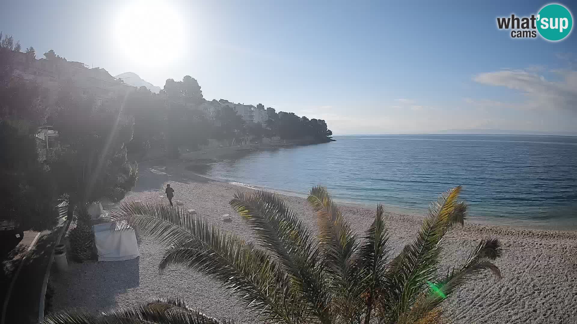 Webcam Lučica Strand Beach Brela – Liveblick von der Adriaküste