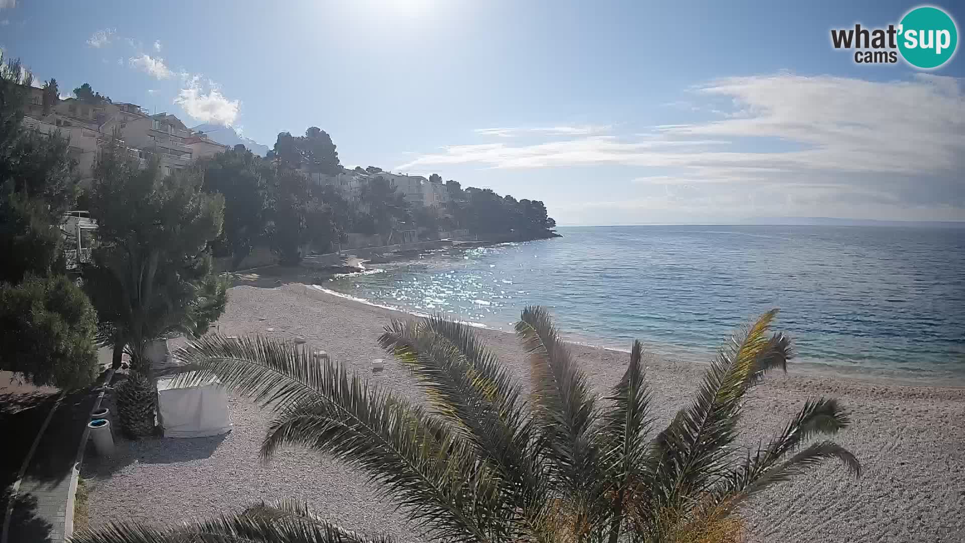 Web kamera Plaža Lučica Brela – Pogled uživo na jadransku obalu