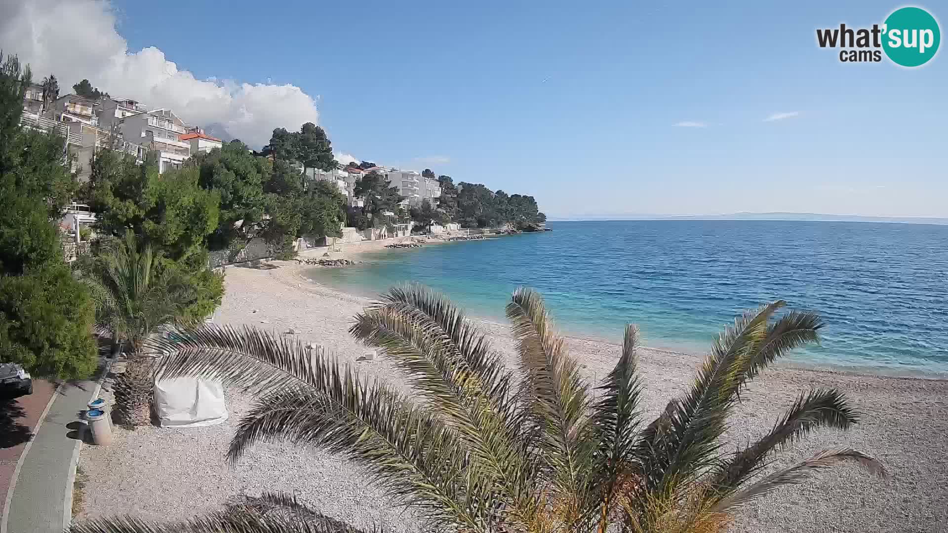 Webcam Lučica Strand Beach Brela – Liveblick von der Adriaküste