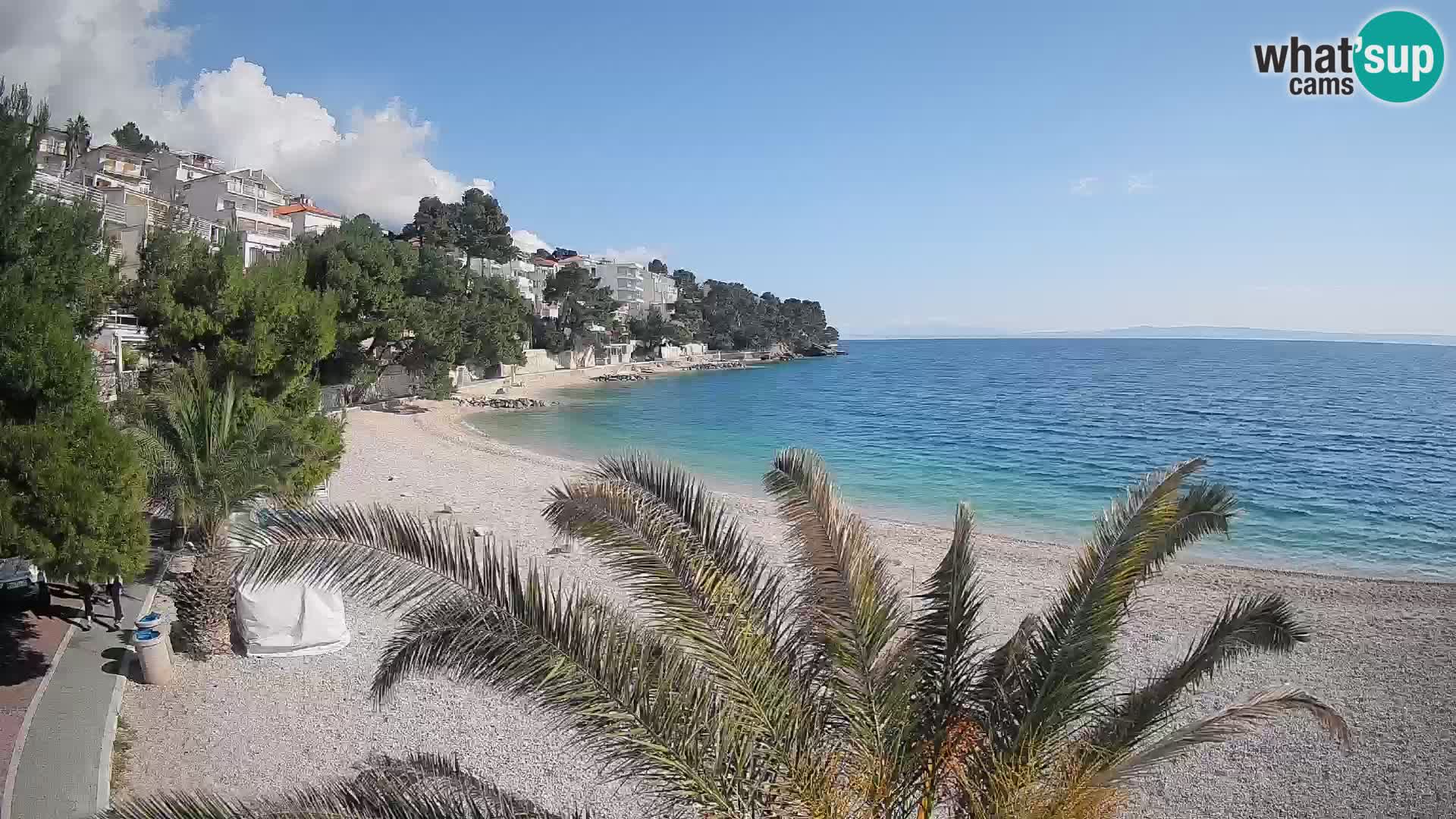 Webcam Plage Lučica Brela – Vue en direct sur la côte adriatique