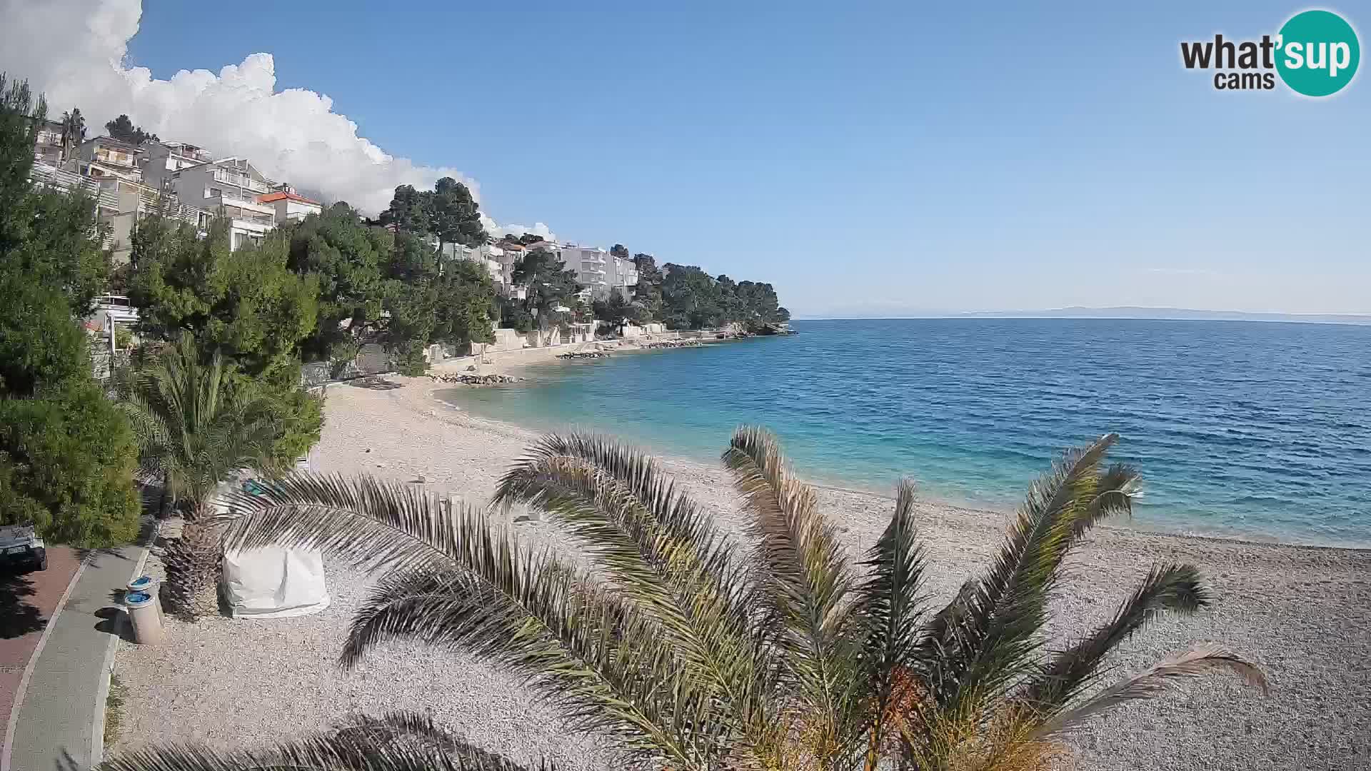 Webcam Spiaggia Lučica Brela – Vista live sulla costa adriatica