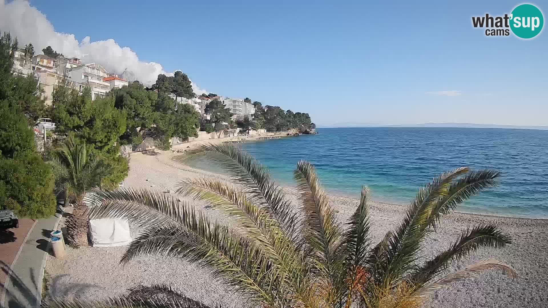Webcam Plage Lučica Brela – Vue en direct sur la côte adriatique