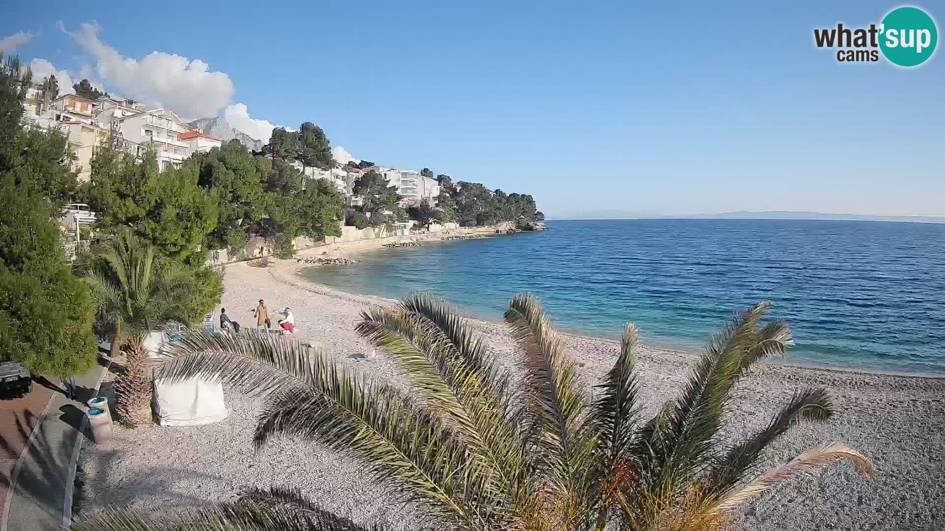 Webcam Lučica Strand Beach Brela – Liveblick von der Adriaküste