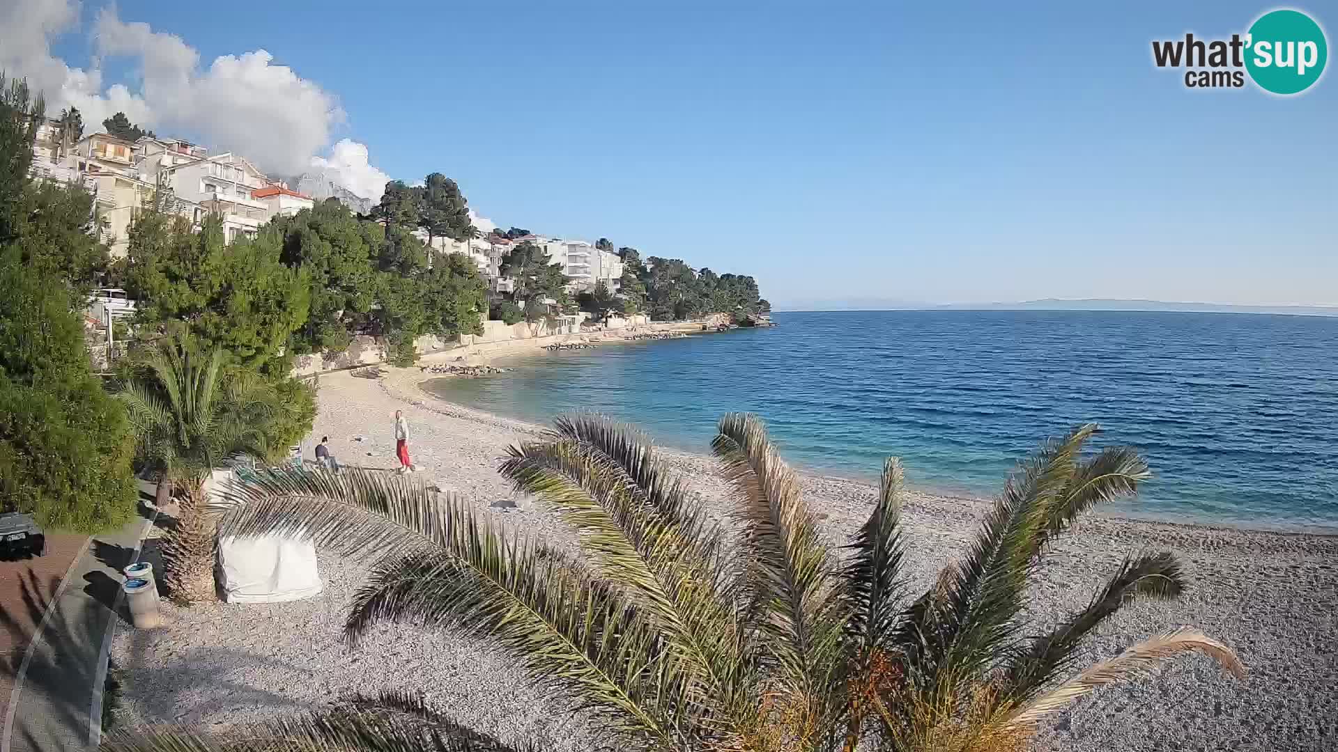Webcam Plage Lučica Brela – Vue en direct sur la côte adriatique