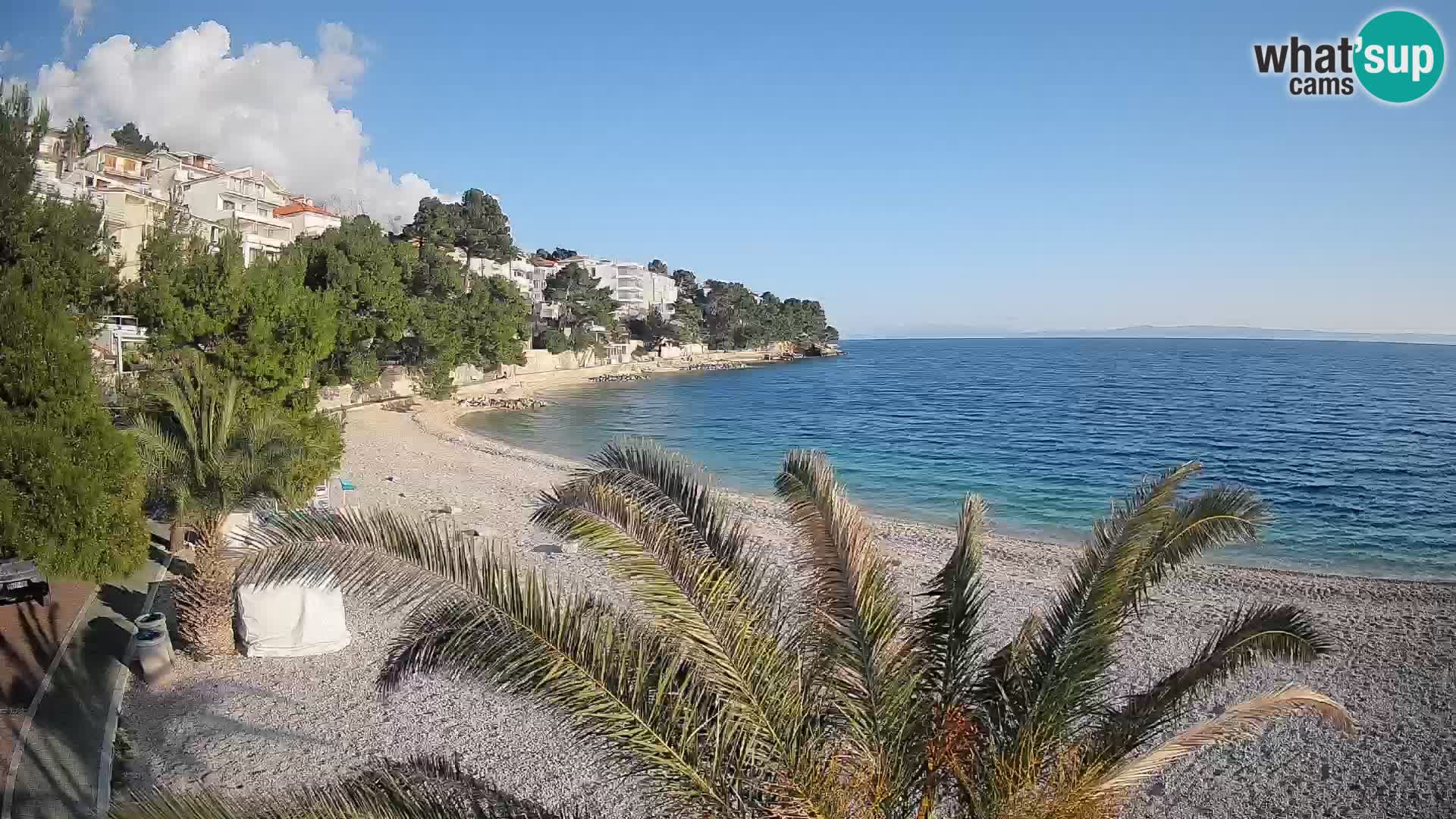 Webcam Plage Lučica Brela – Vue en direct sur la côte adriatique