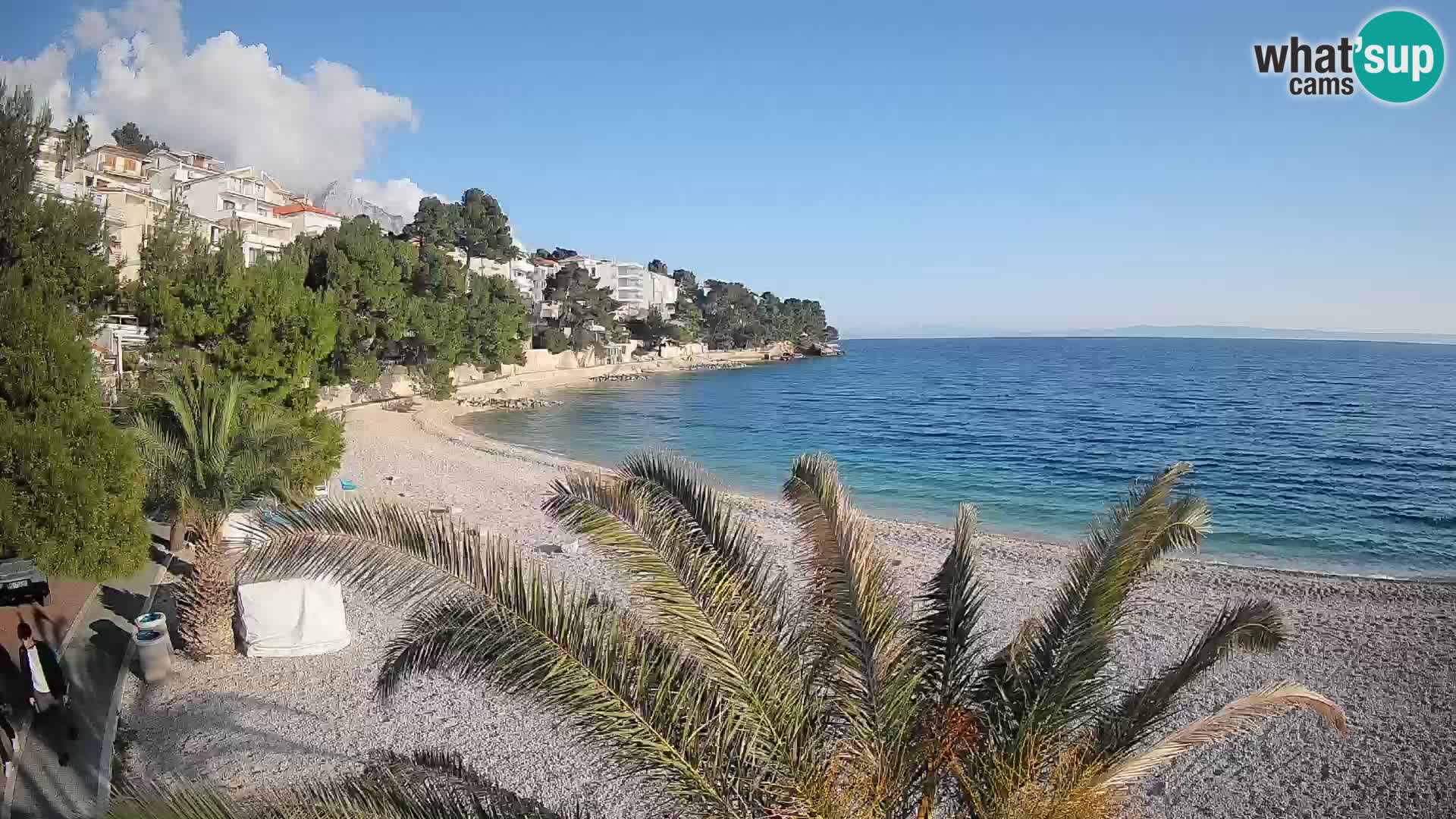 Webcam Lučica Strand Beach Brela – Liveblick von der Adriaküste
