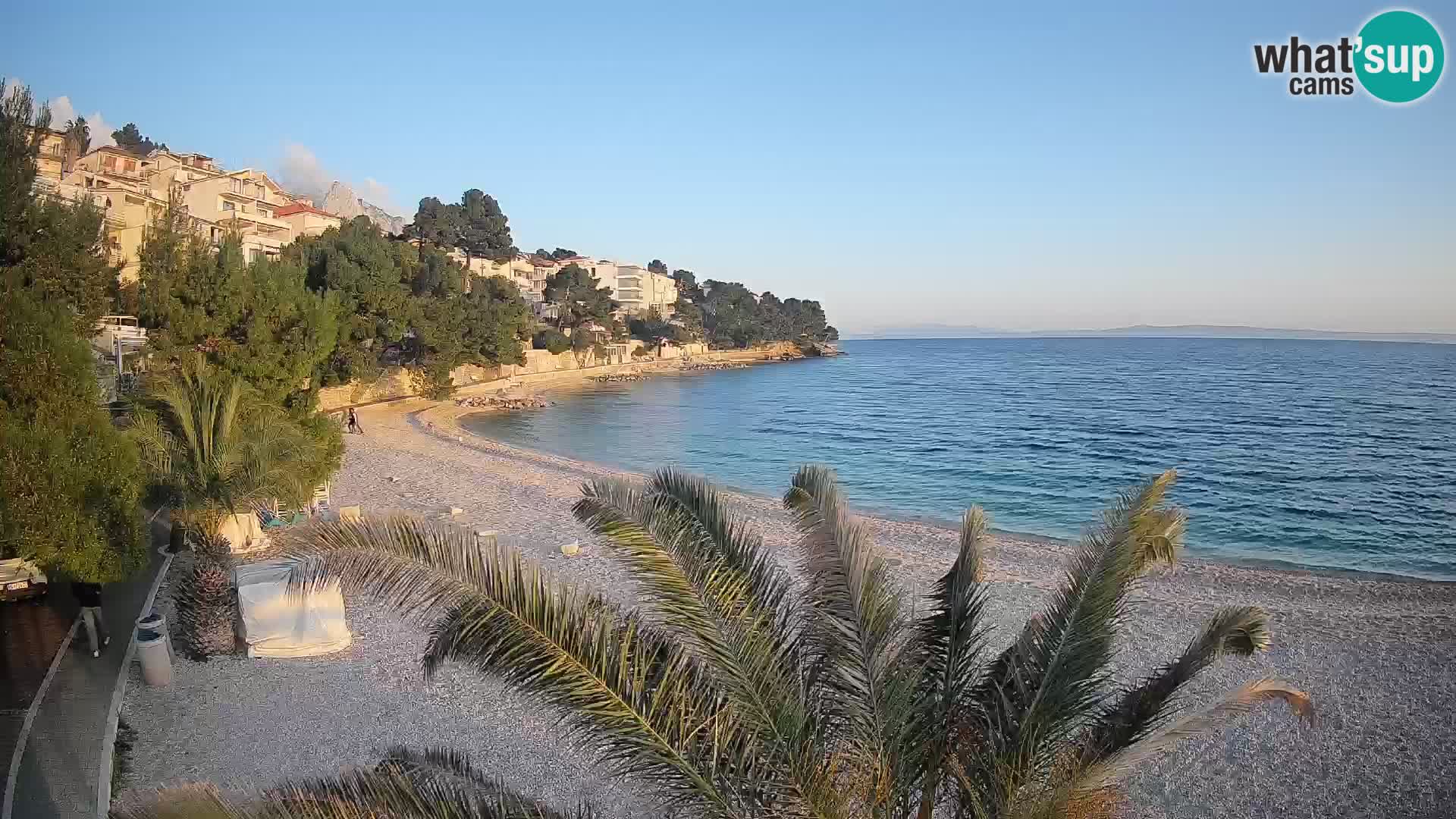Webcam Plage Lučica Brela – Vue en direct sur la côte adriatique