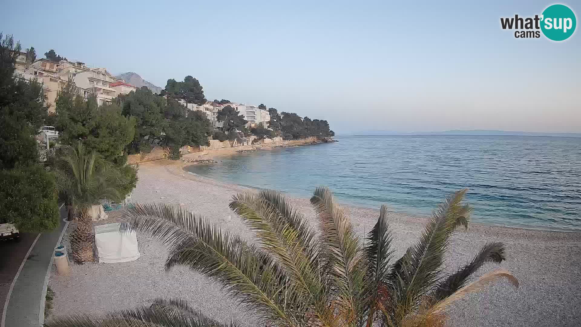 Webcam Lučica Strand Beach Brela – Liveblick von der Adriaküste