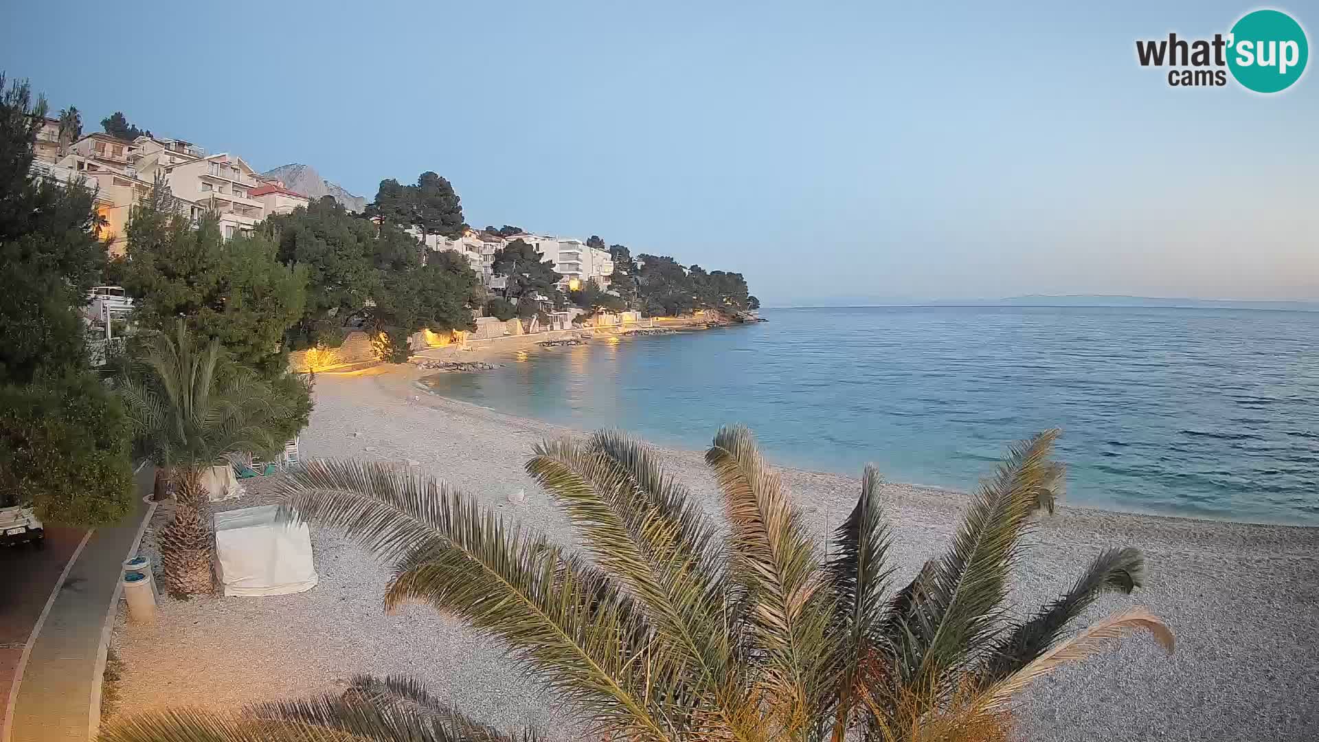 Webcam Lučica Strand Beach Brela – Liveblick von der Adriaküste