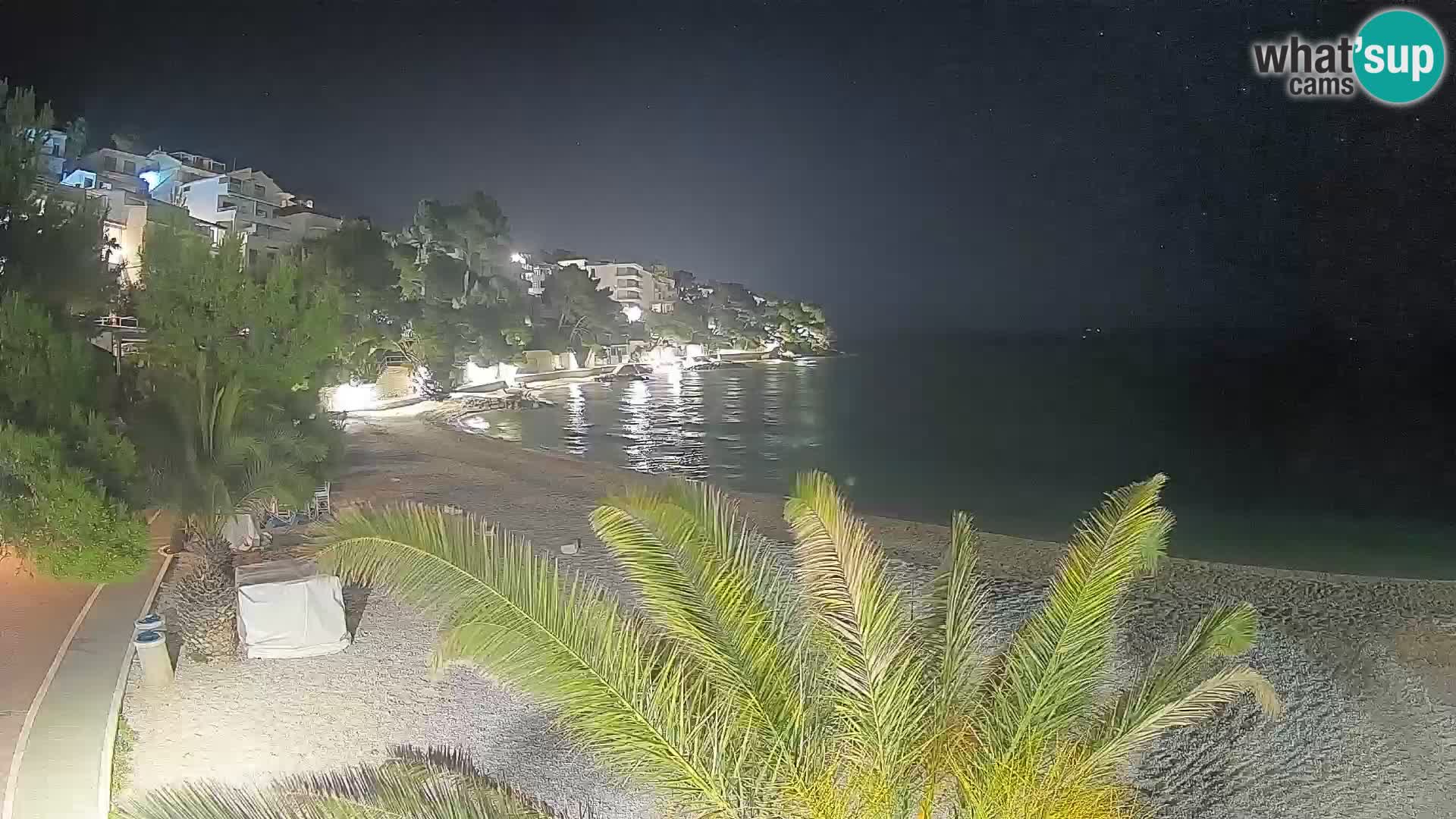 Webcam Lučica Strand Beach Brela – Liveblick von der Adriaküste