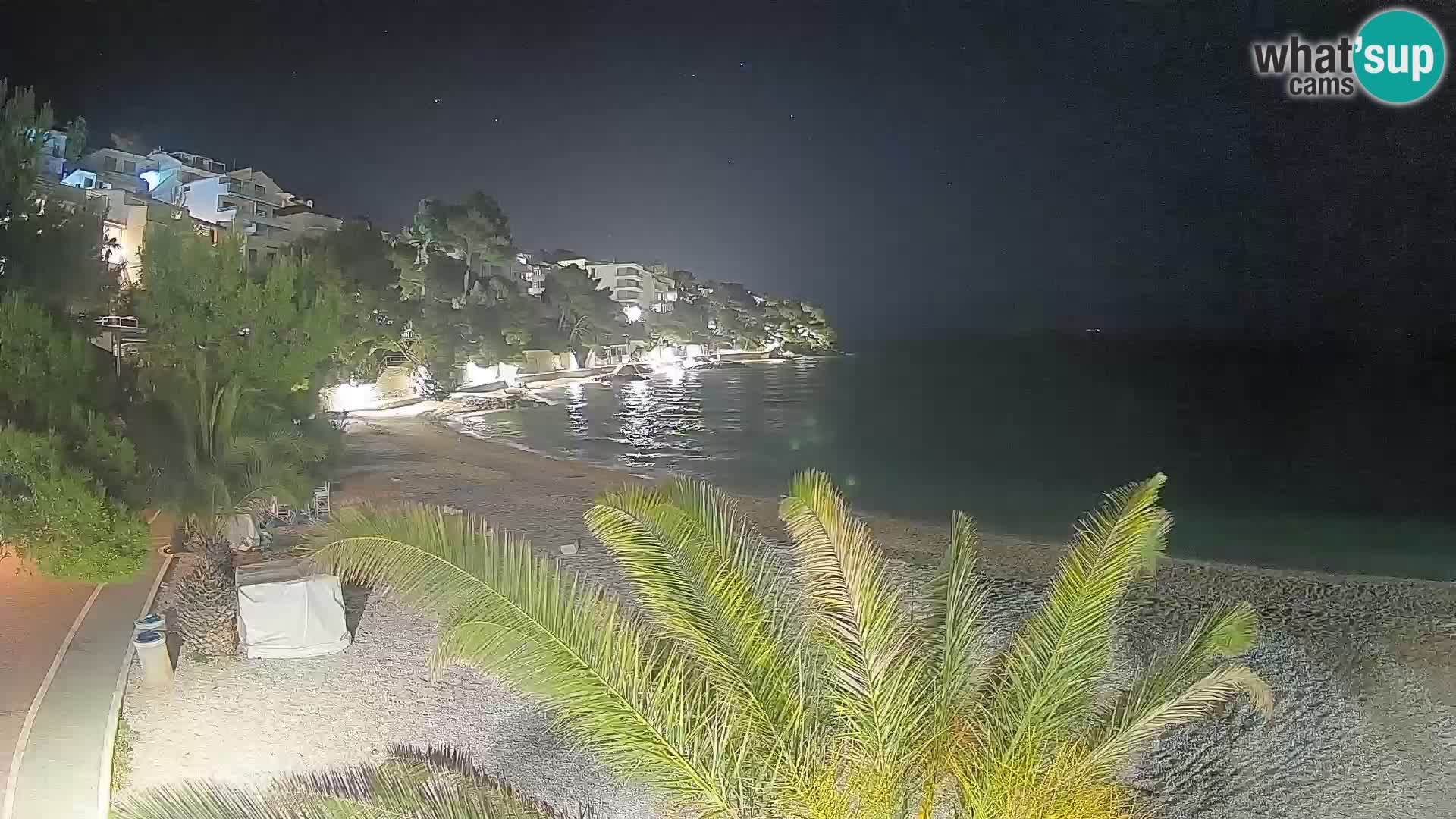 Web kamera Plaža Lučica Brela – Pogled uživo na jadransku obalu