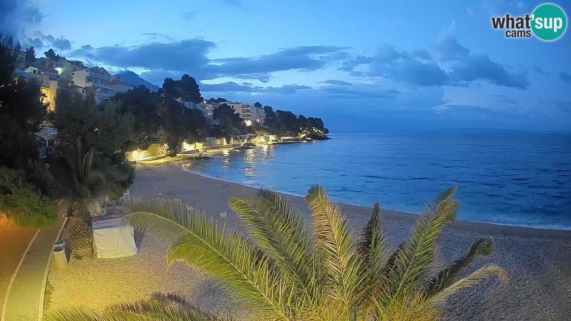 Webcam Lučica Strand Beach Brela – Liveblick von der Adriaküste