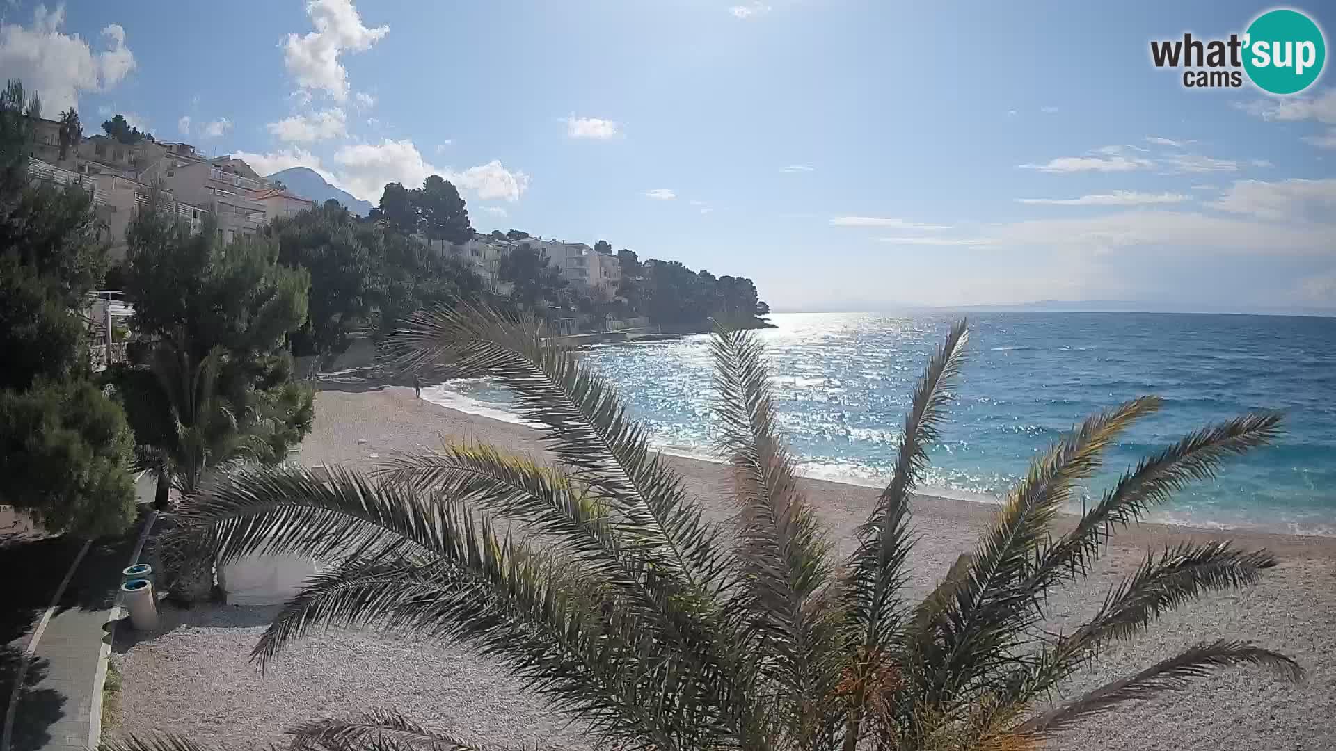 Webcam Lučica Strand Beach Brela – Liveblick von der Adriaküste