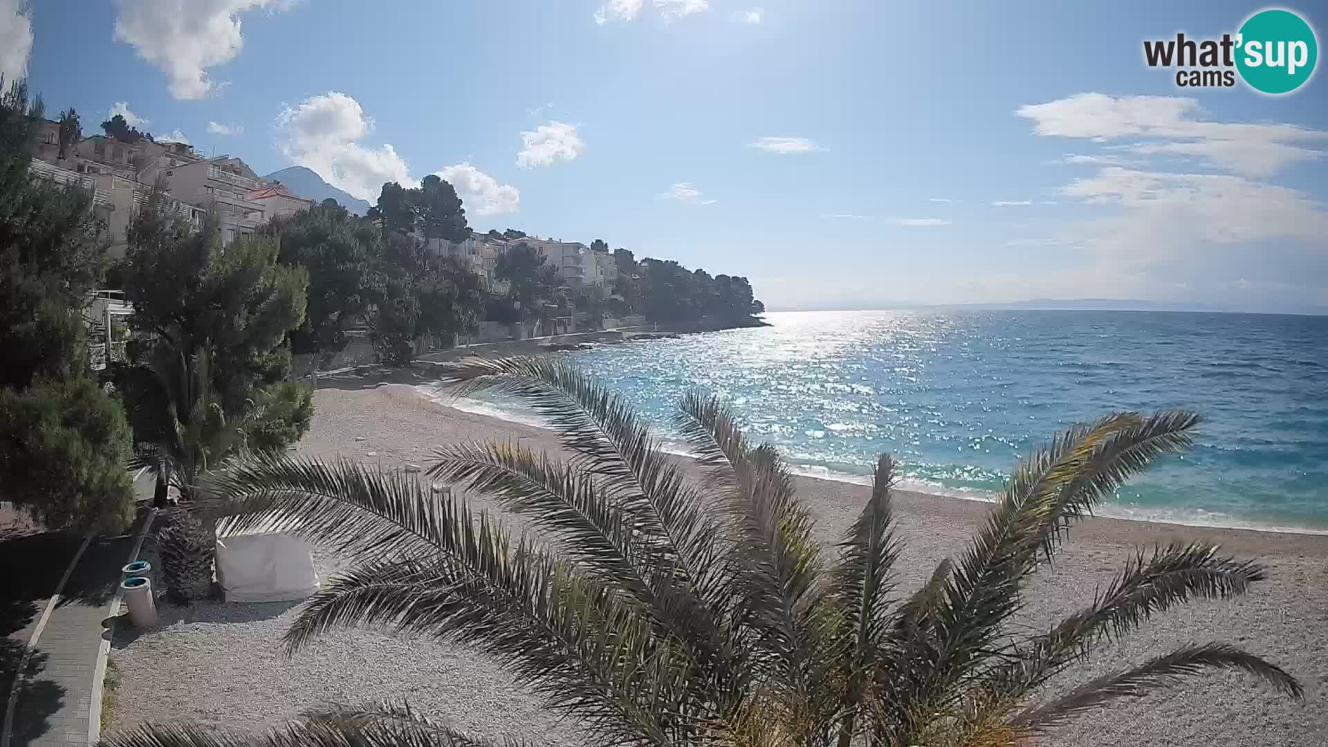 Webcam Lučica Strand Beach Brela – Liveblick von der Adriaküste