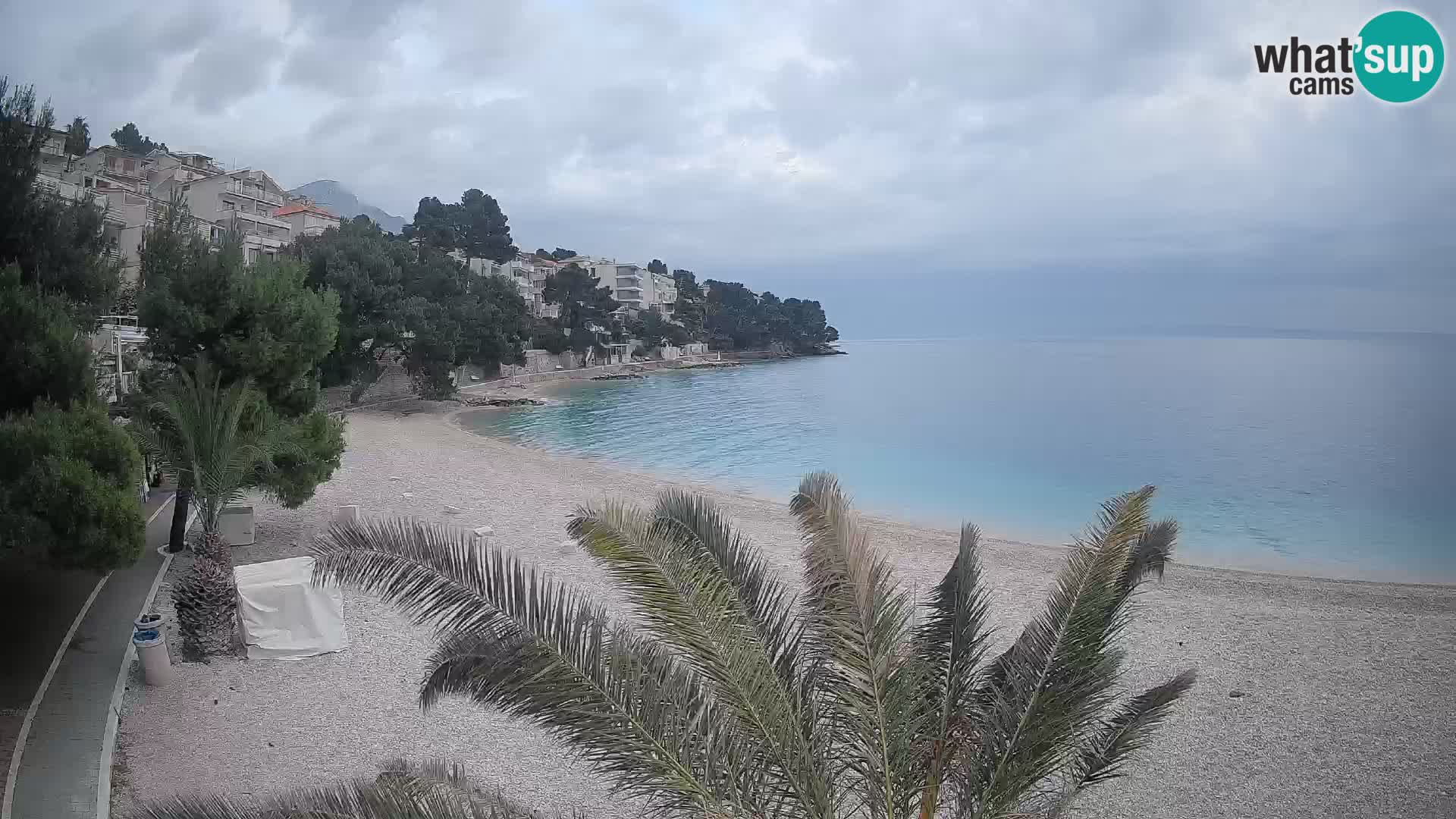 Webcam Lučica Strand Beach Brela – Liveblick von der Adriaküste