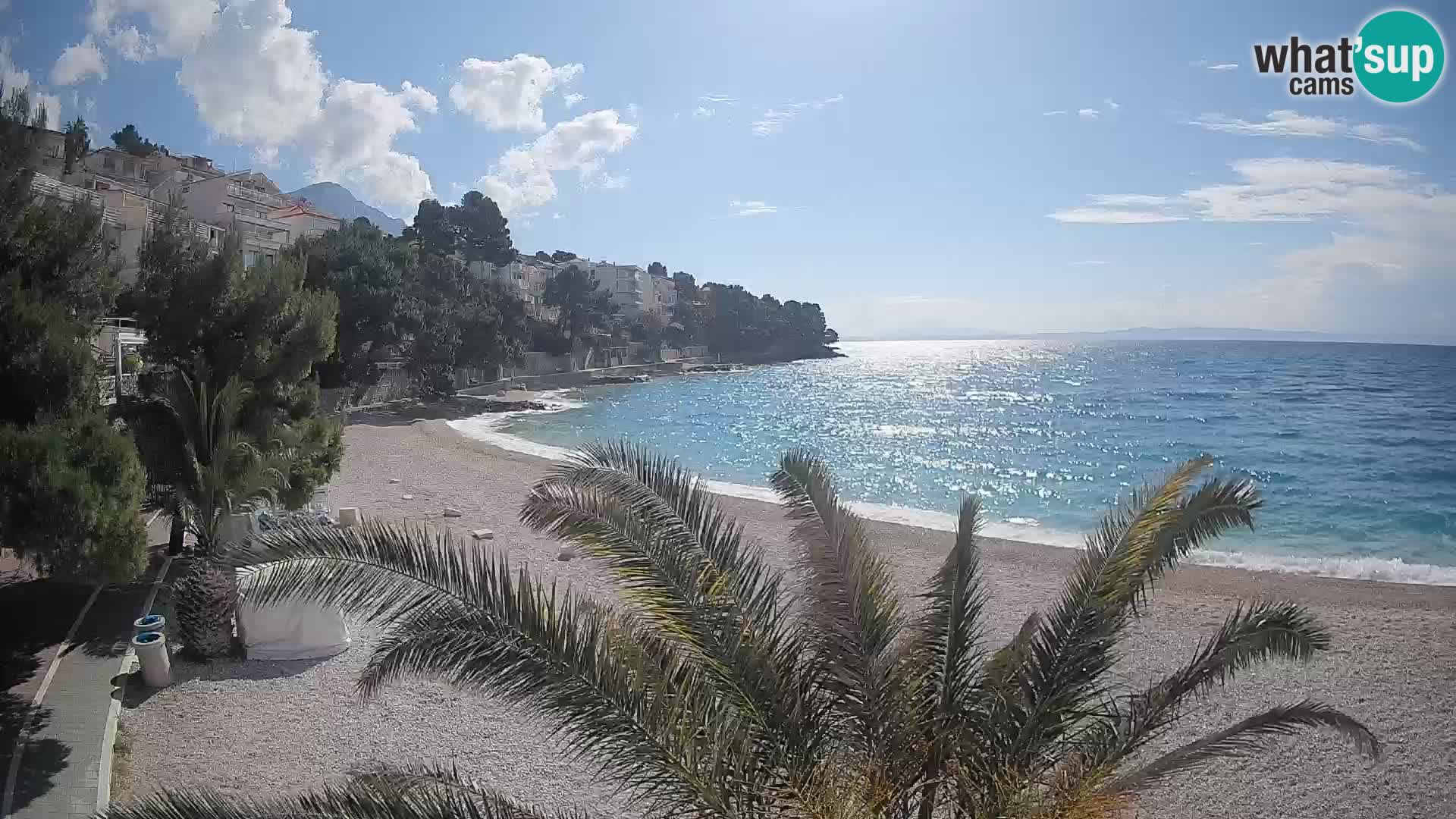 Webcam Lučica Strand Beach Brela – Liveblick von der Adriaküste