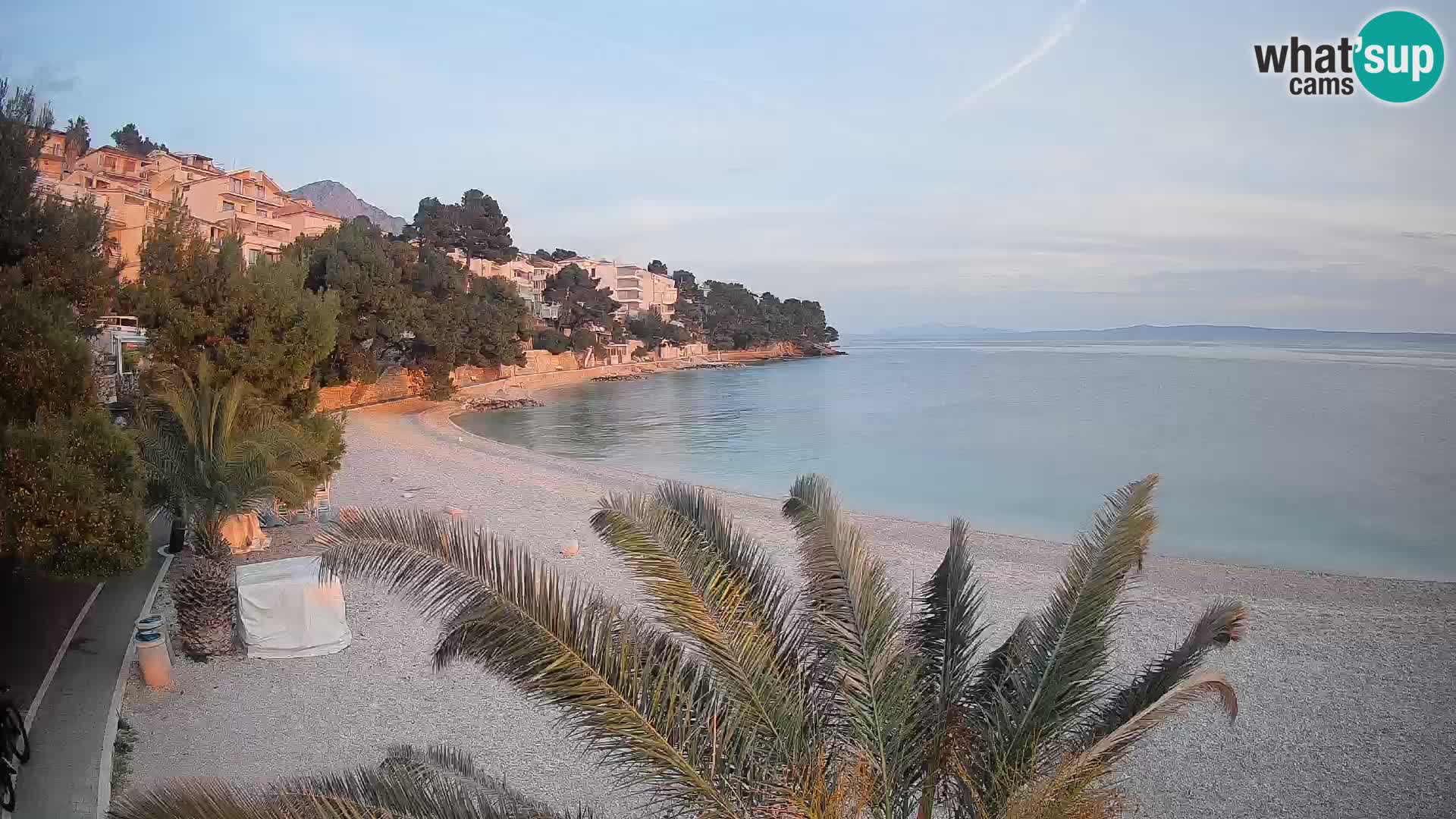 Webcam Lučica Strand Beach Brela – Liveblick von der Adriaküste