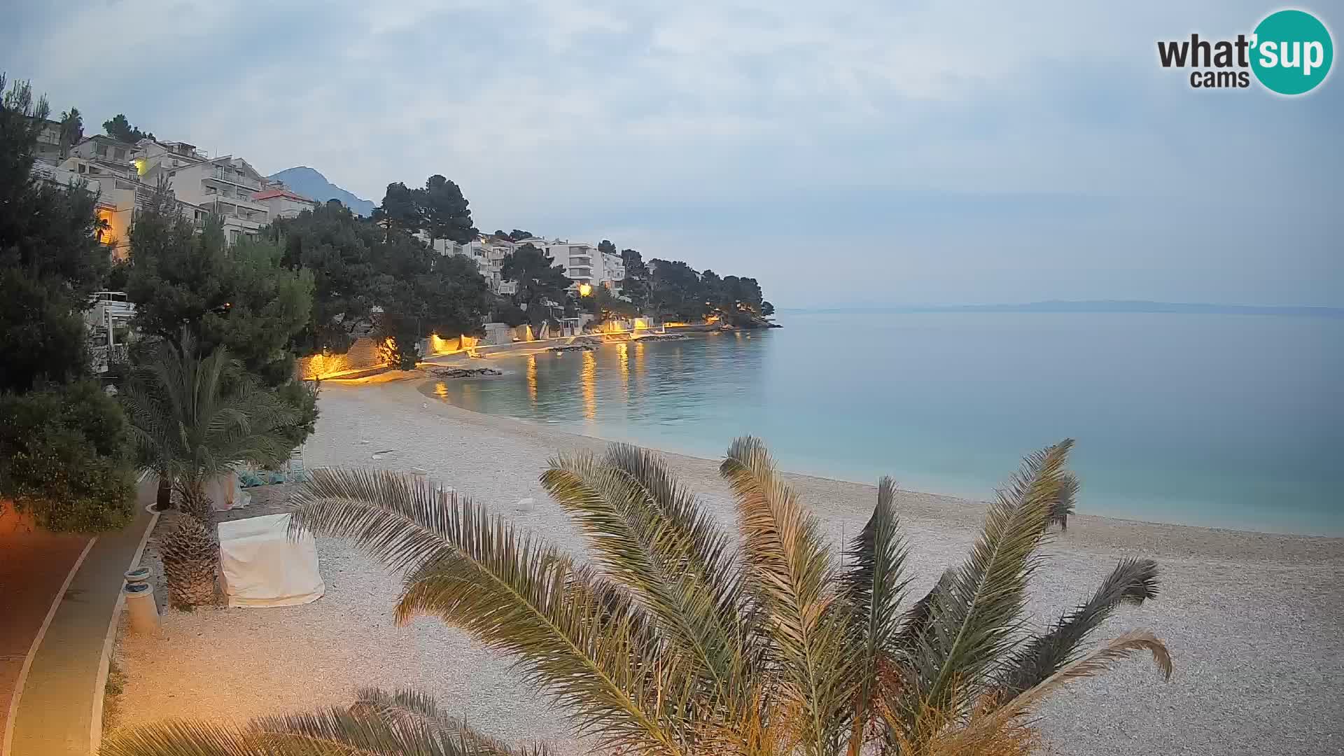Webcam Spiaggia Lučica Brela – Vista live sulla costa adriatica
