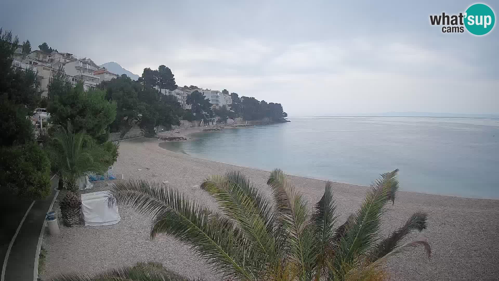 Webcam Plage Lučica Brela – Vue en direct sur la côte adriatique