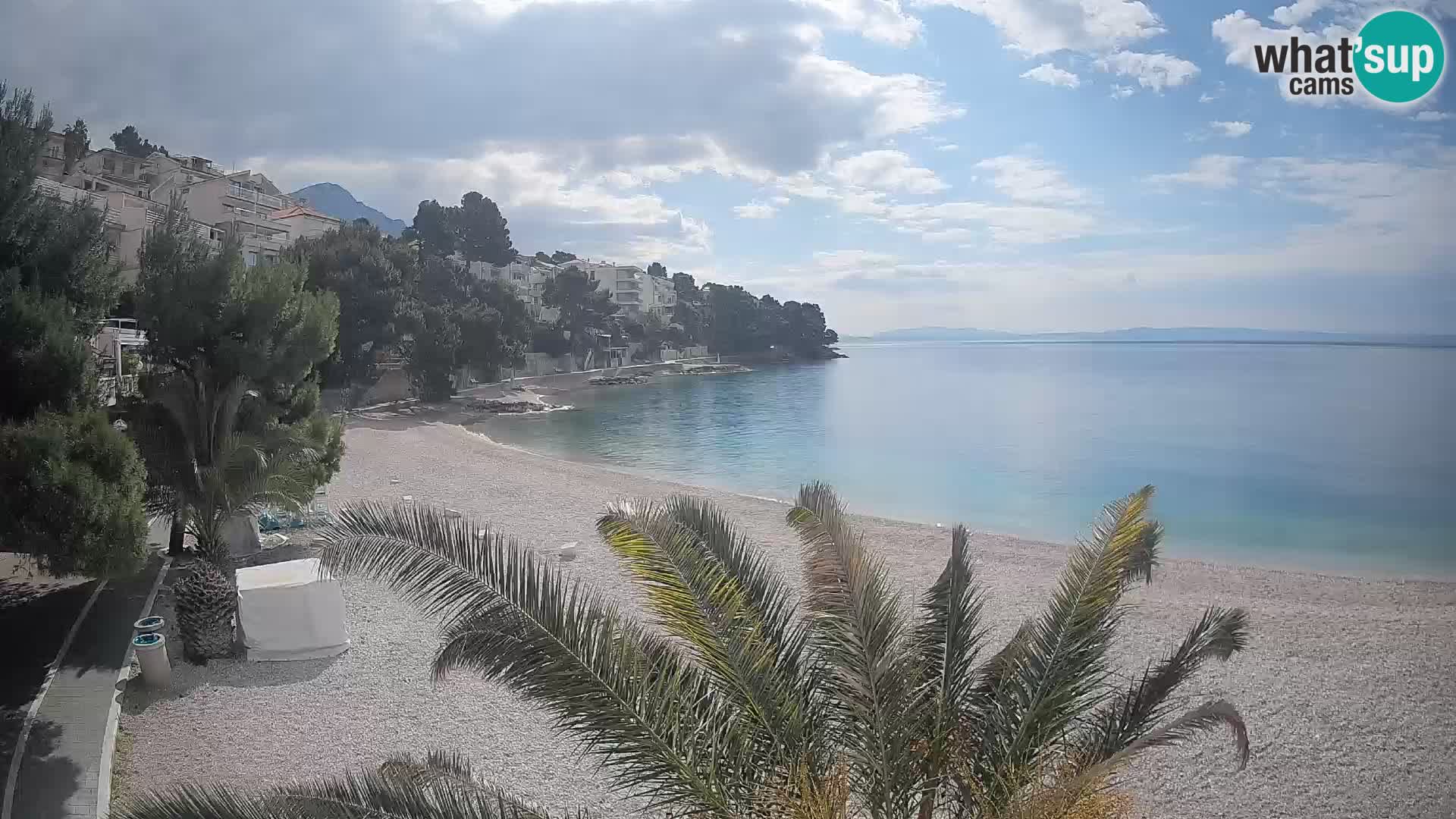 Webcam Lučica Strand Beach Brela – Liveblick von der Adriaküste
