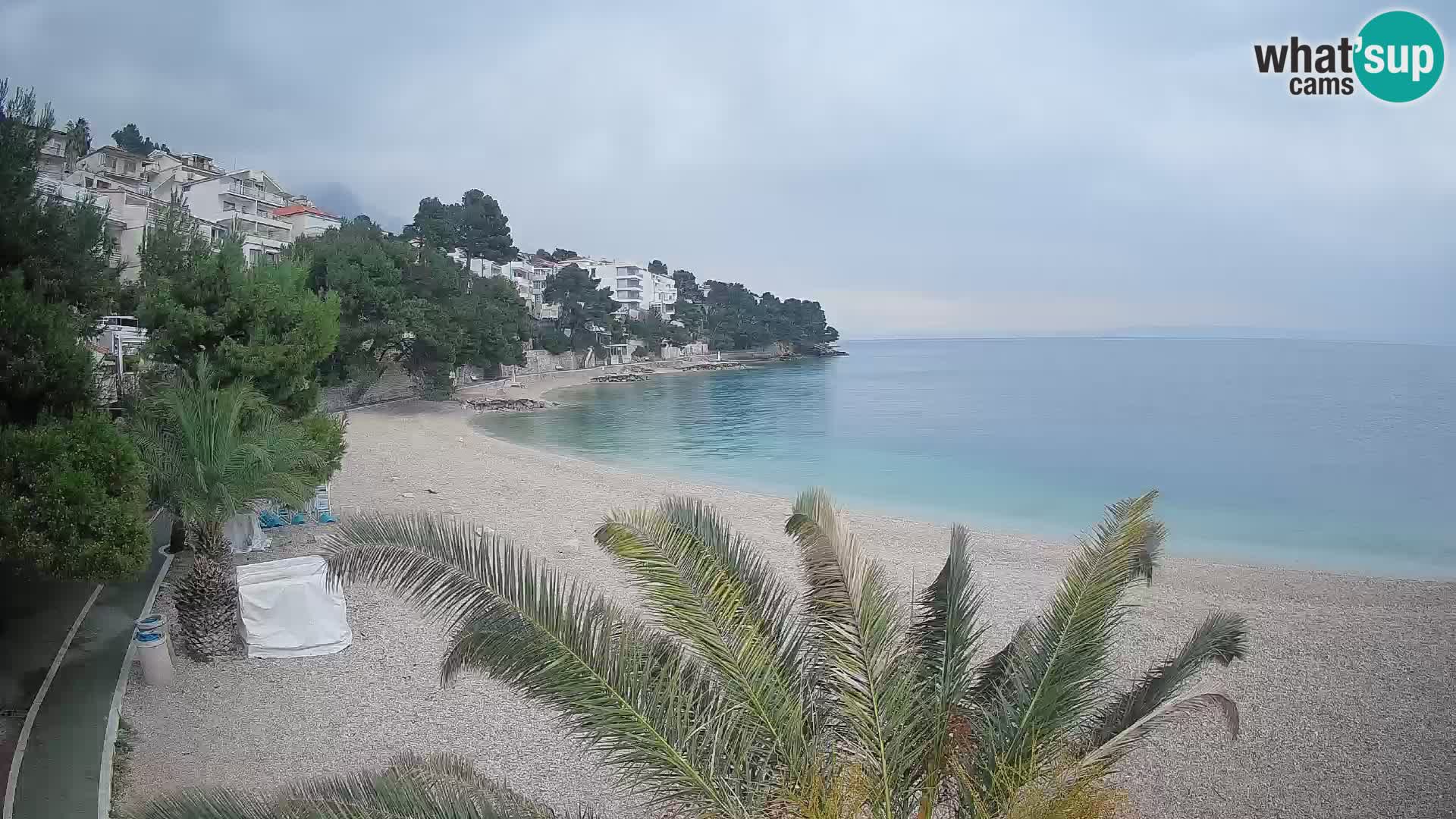 Webcam Lučica Strand Beach Brela – Liveblick von der Adriaküste