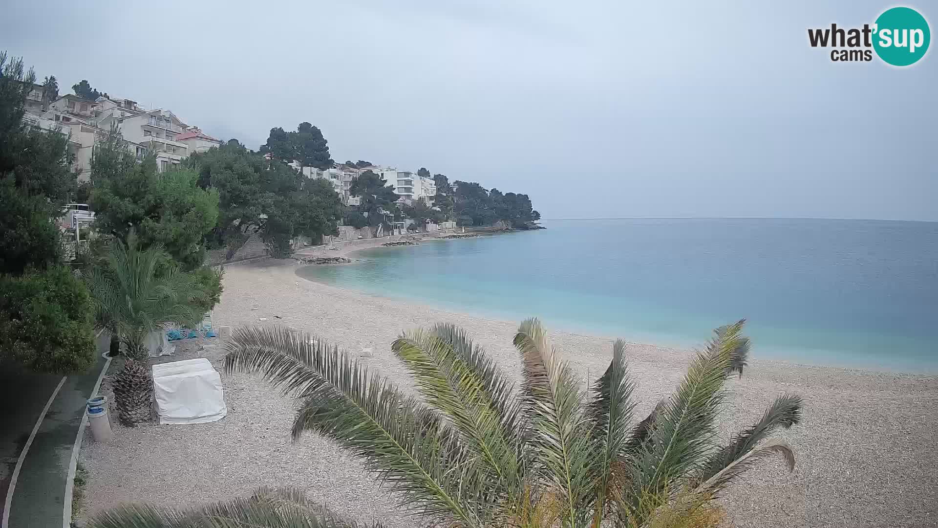 Webcam Lučica Strand Beach Brela – Liveblick von der Adriaküste