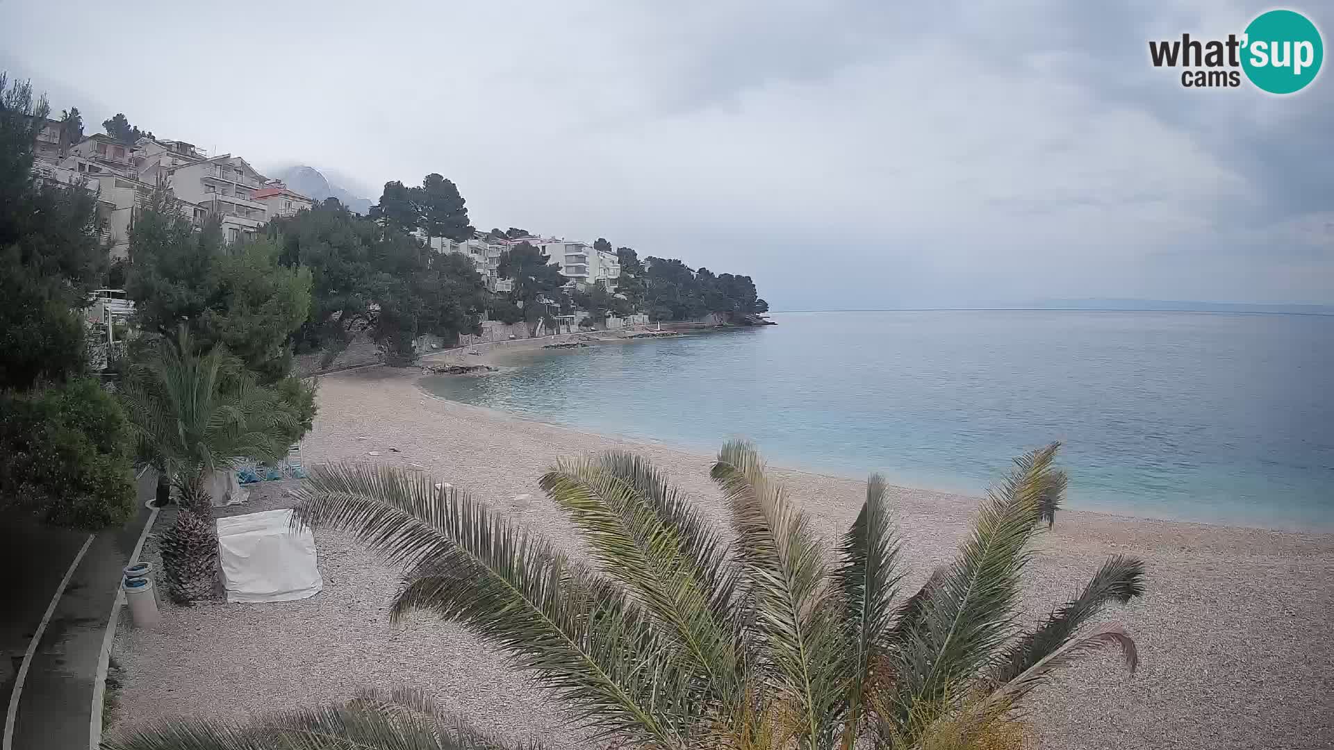 Webcam Lučica Strand Beach Brela – Liveblick von der Adriaküste