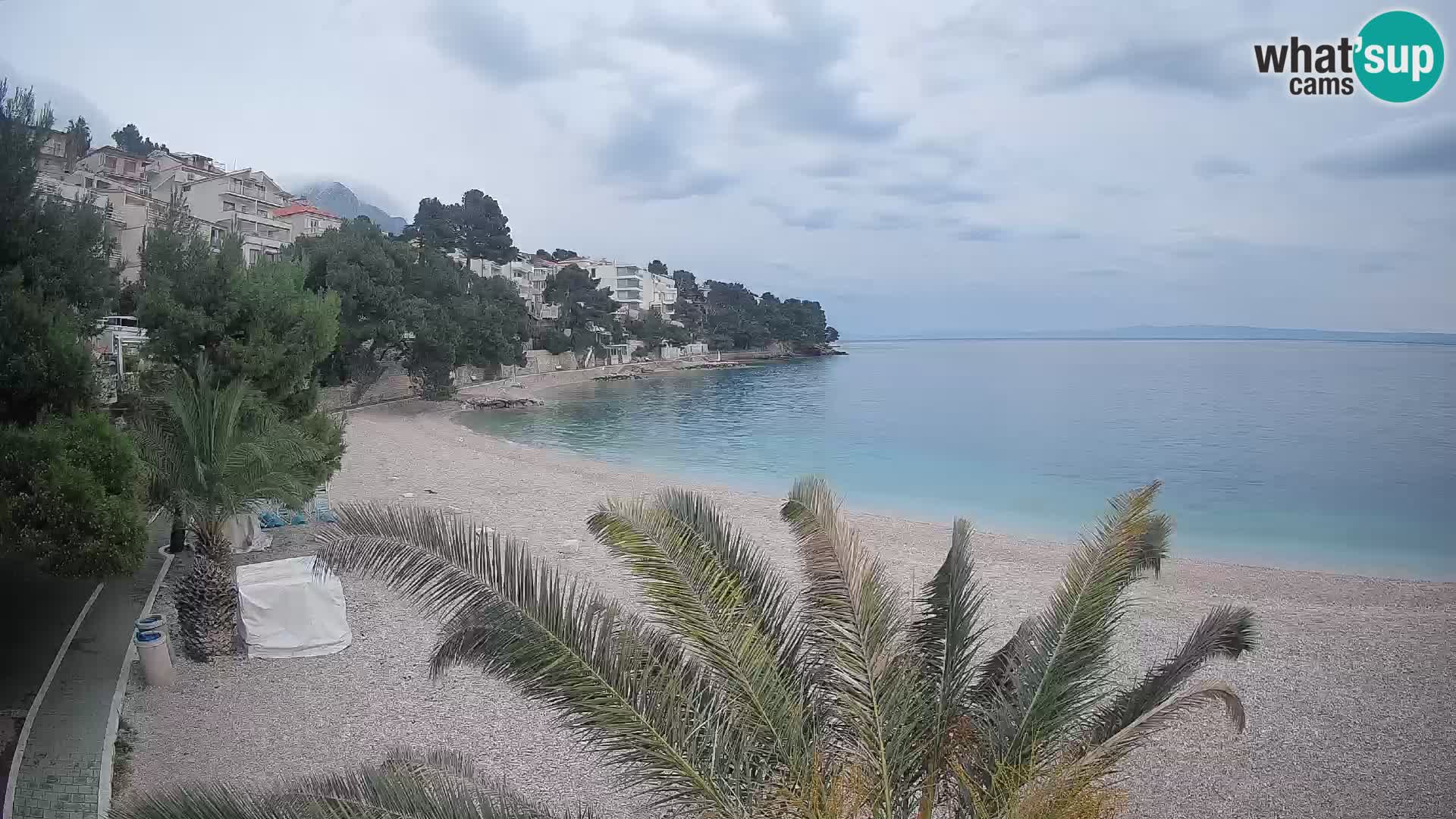 Webcam Plage Lučica Brela – Vue en direct sur la côte adriatique