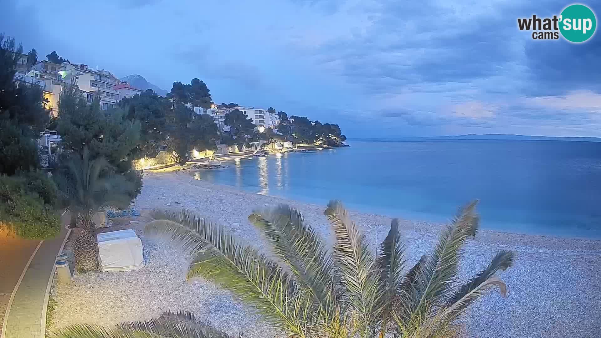 Webcam Plage Lučica Brela – Vue en direct sur la côte adriatique