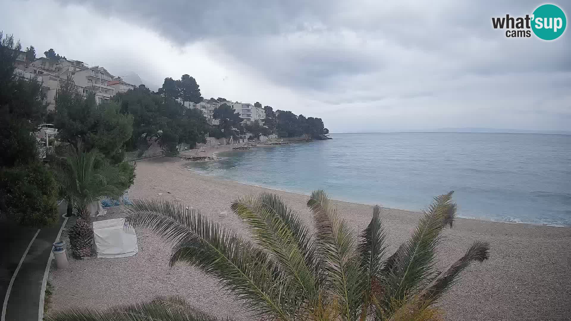 Webcam Lučica Strand Beach Brela – Liveblick von der Adriaküste