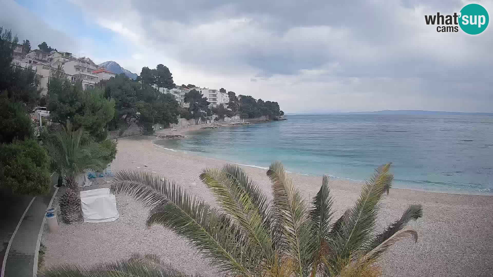 Webcam Lučica Strand Beach Brela – Liveblick von der Adriaküste