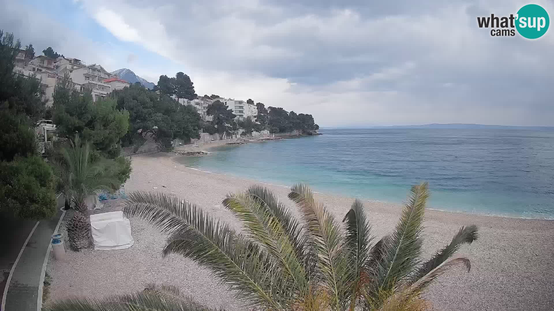 Webcam Plage Lučica Brela – Vue en direct sur la côte adriatique