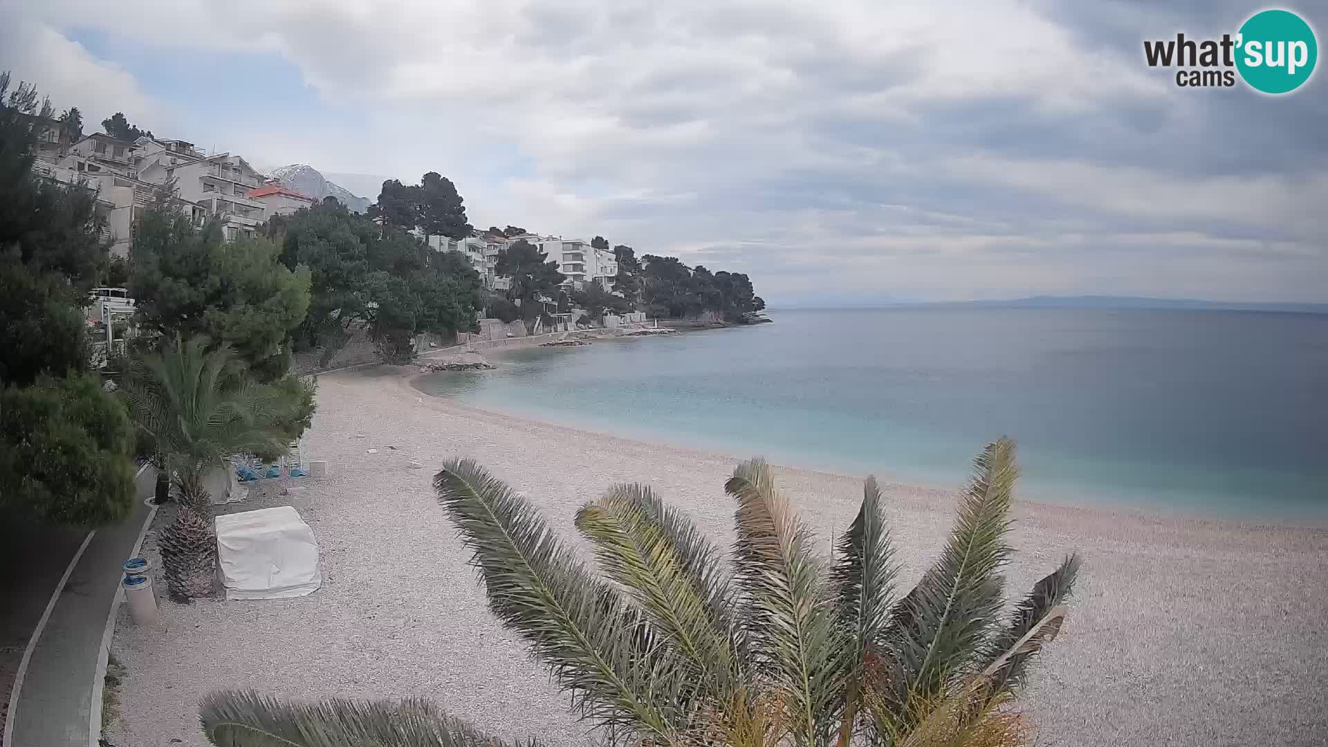 Webcam Lučica Strand Beach Brela – Liveblick von der Adriaküste
