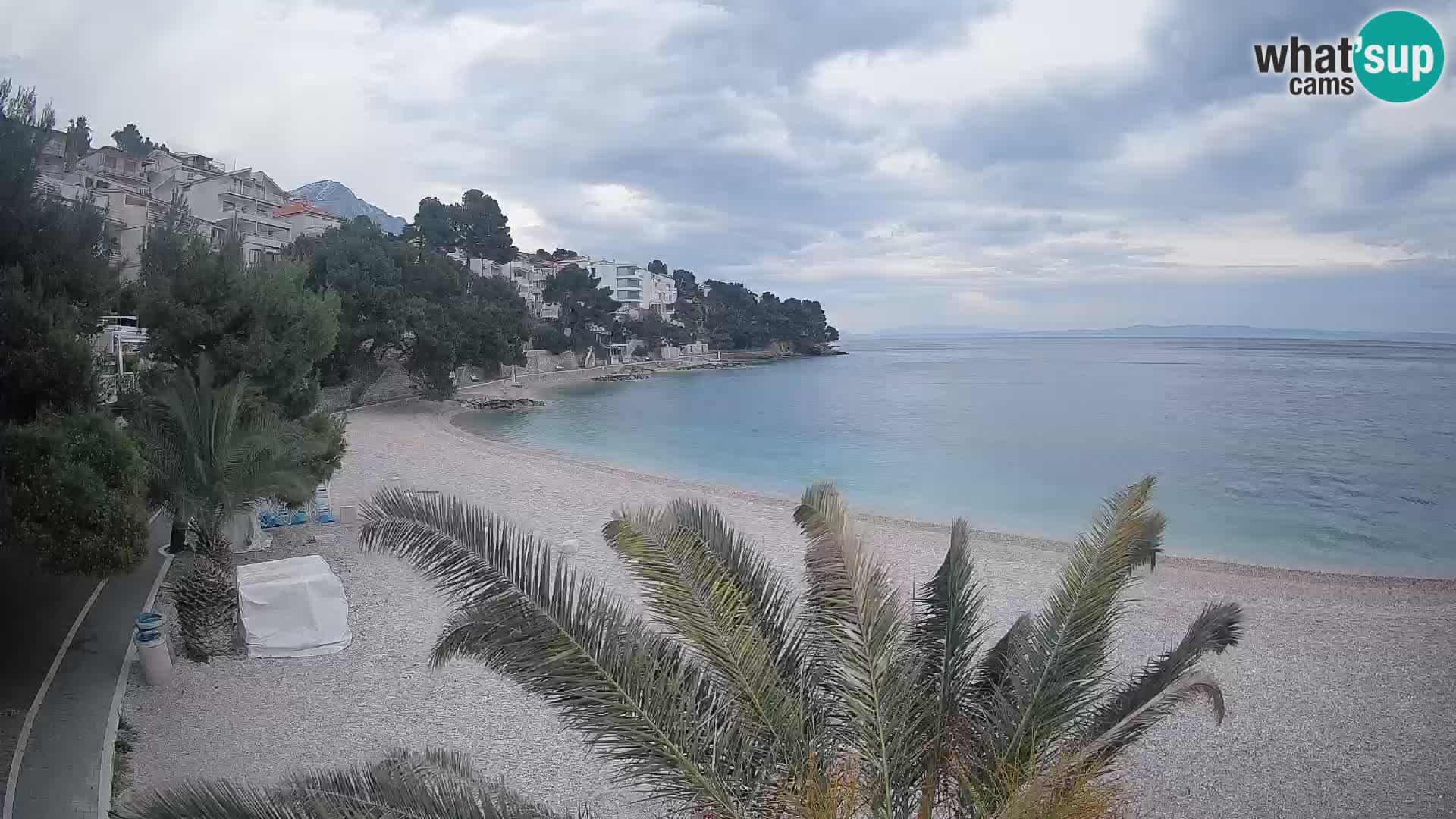Webcam Plage Lučica Brela – Vue en direct sur la côte adriatique