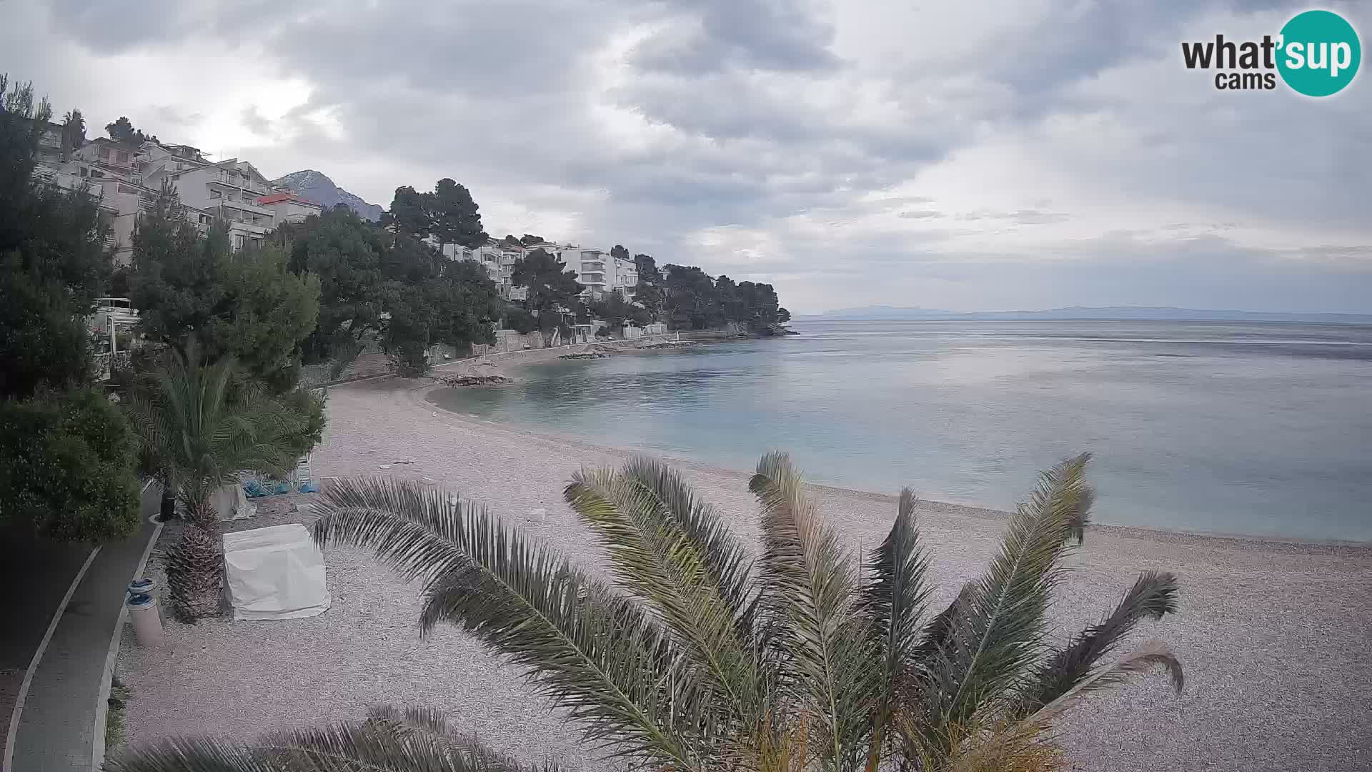 Webcam Lučica Strand Beach Brela – Liveblick von der Adriaküste