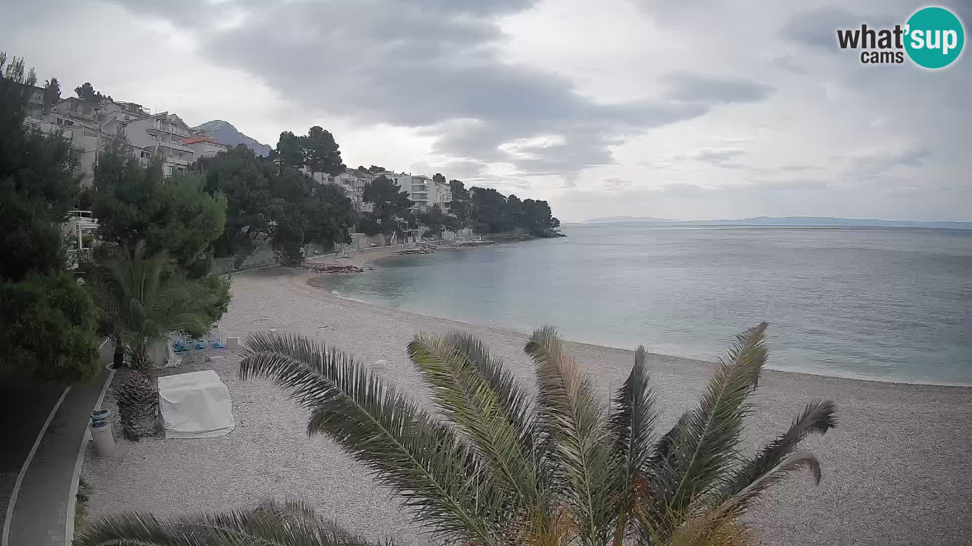 Webcam Lučica Strand Beach Brela – Liveblick von der Adriaküste